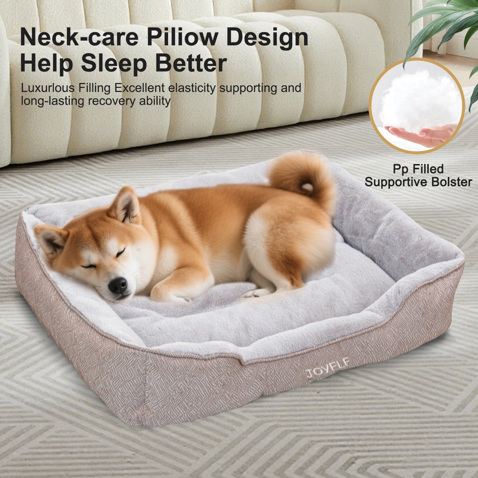 Dog Bed Washable Pet Bed, Anti Anxiety Cat Bed &amp; Sofa, Cute Plush Dog Mat for Small Dog