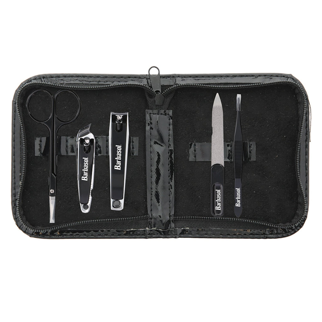 6-Piece Nail Grooming Kit, Safety Scissors, Large and Slanted Clipper, Pointed Tweezers, Nail File