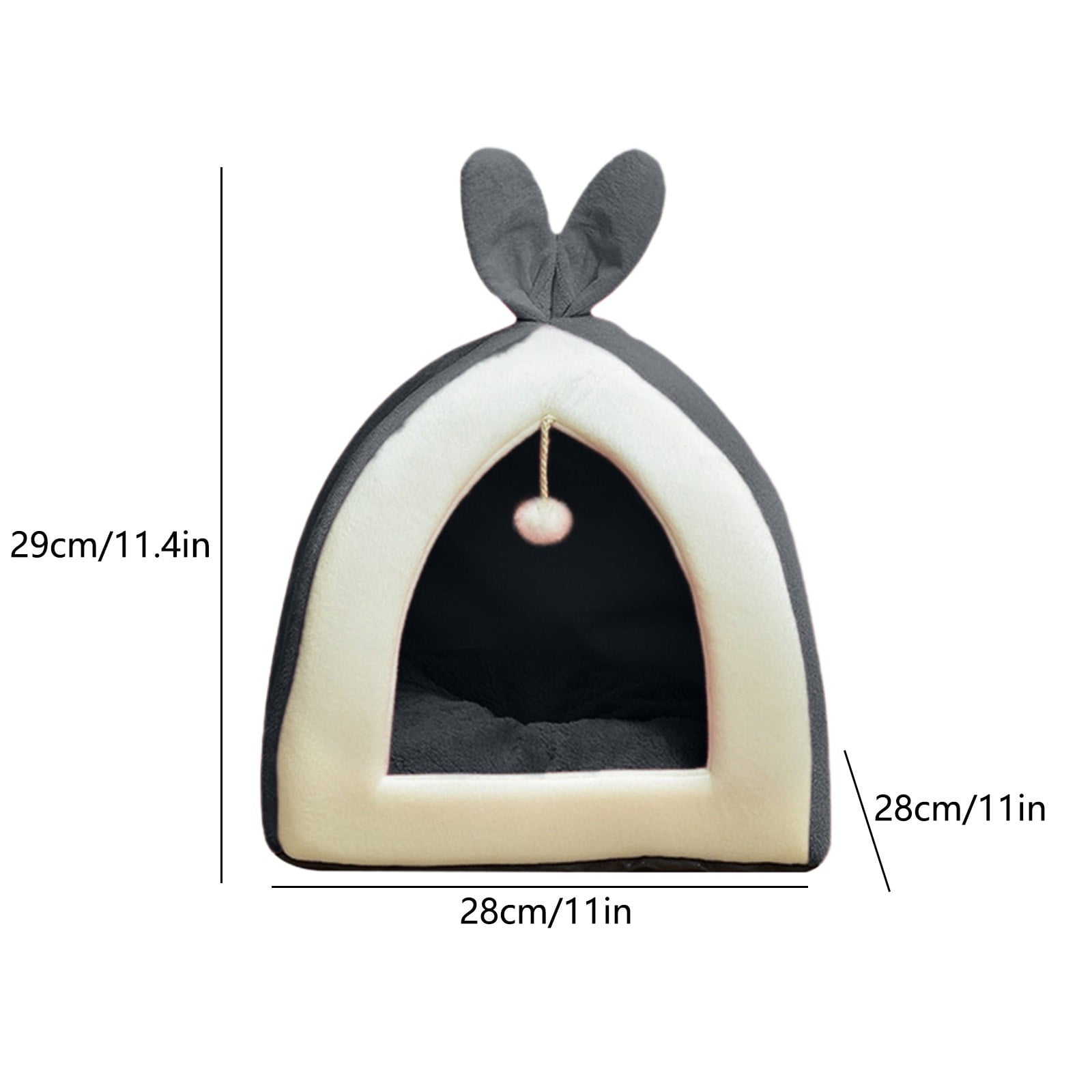 Washable Cat Bed &amp; Dog Bed, Semi-closed Bed for Small Medium Large Pets, Plush Cotton No Deformation Pet Bed on Clearance, Multipleon (11"x 11"x 10", Gray)