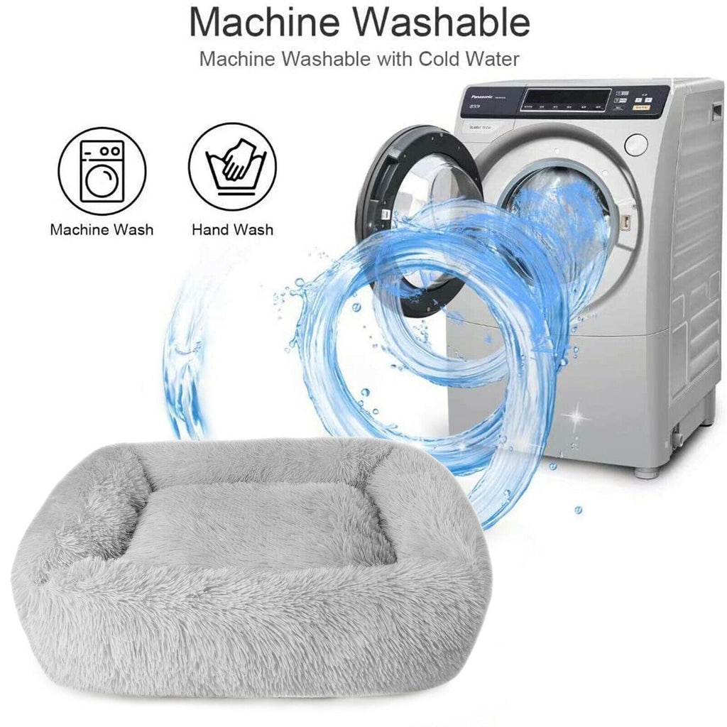 Rectangle Plush Pet Bed Bed for Dogs Cats Kennel Cuddler Crate Cushion Mat Washable