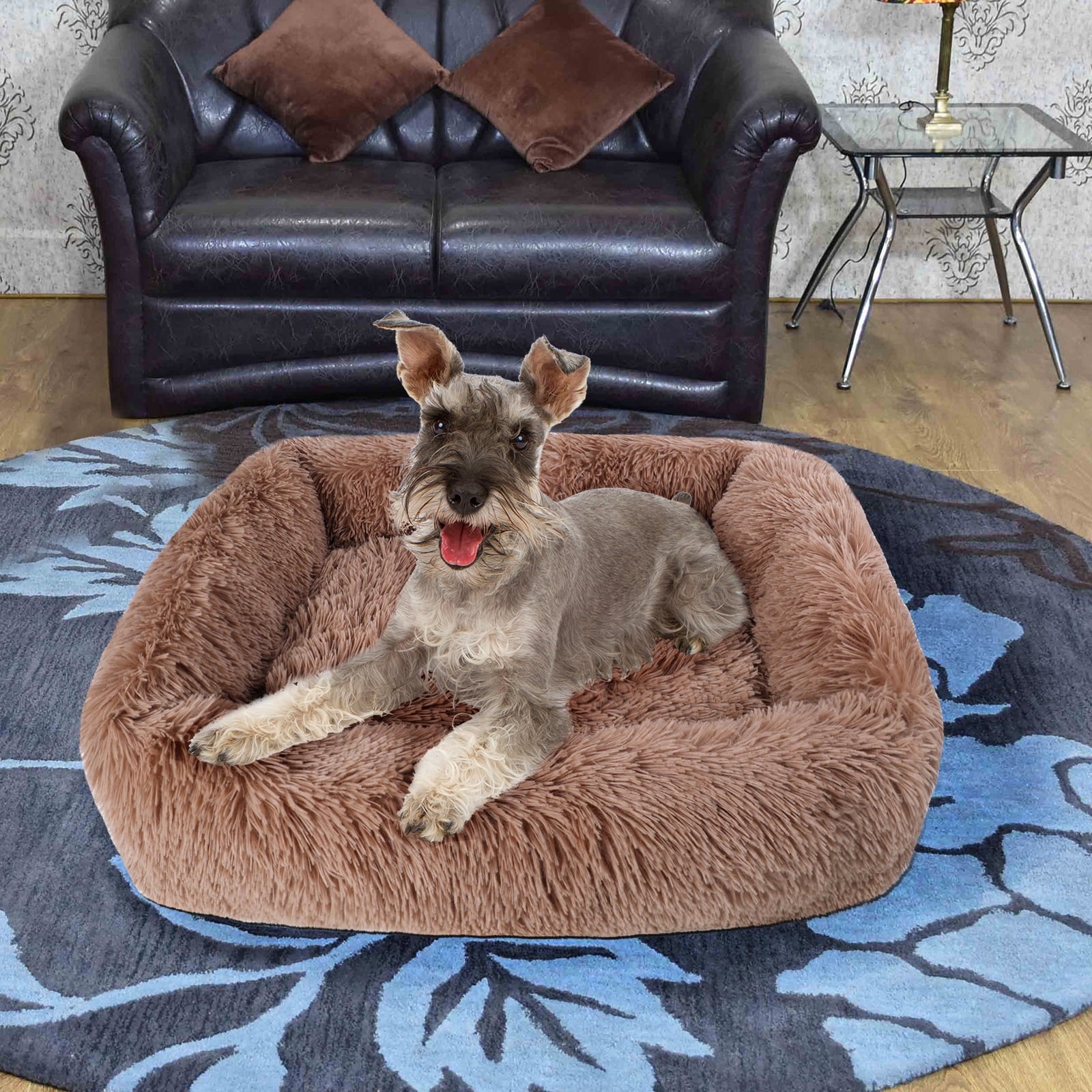 Rectangle Plush Pet Bed Bed for Dogs Cats Kennel Cuddler Crate Cushion Mat Washable