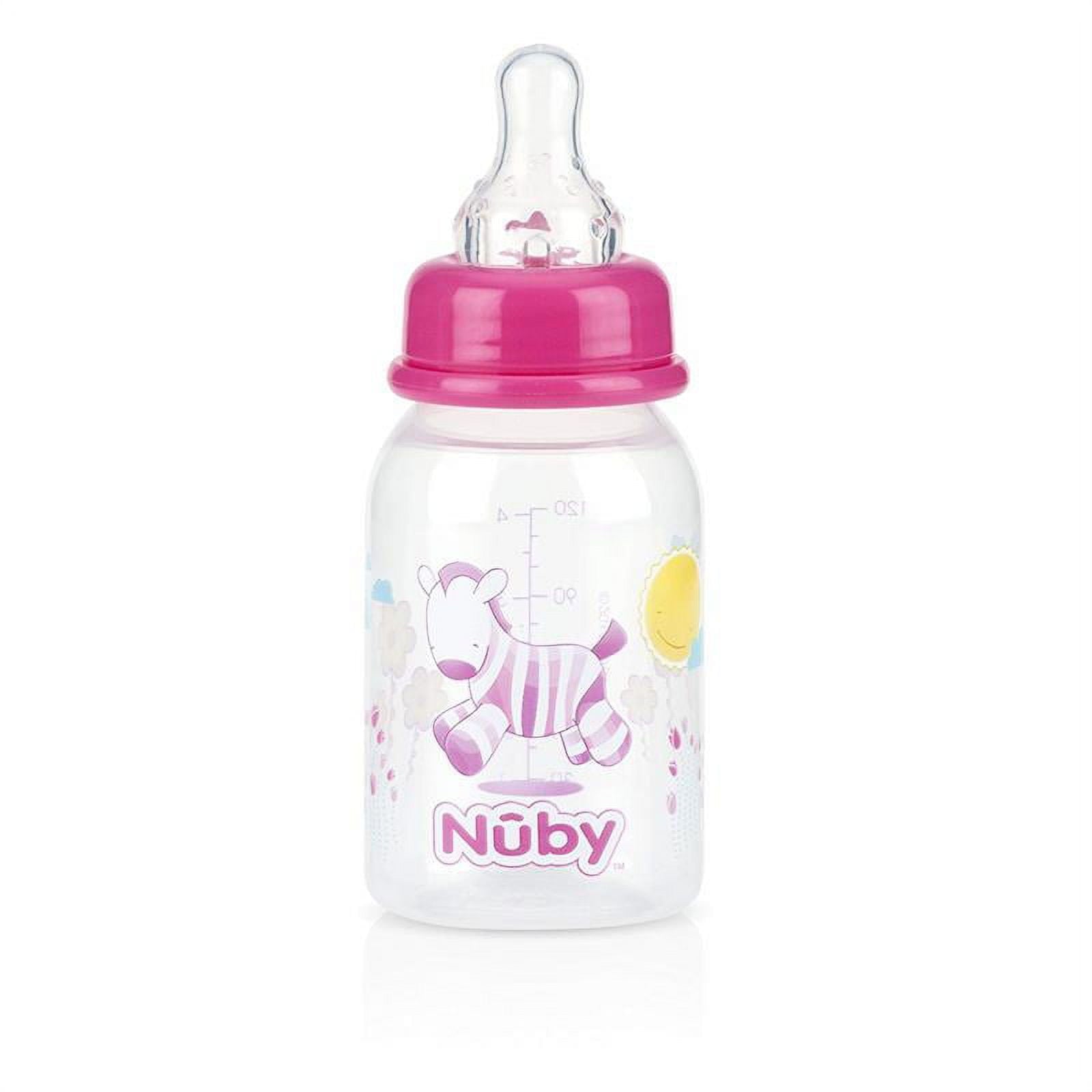 Baby Feeding - - 4oz Clear Printed Round Bottles (1 Only) Vary Color 1161