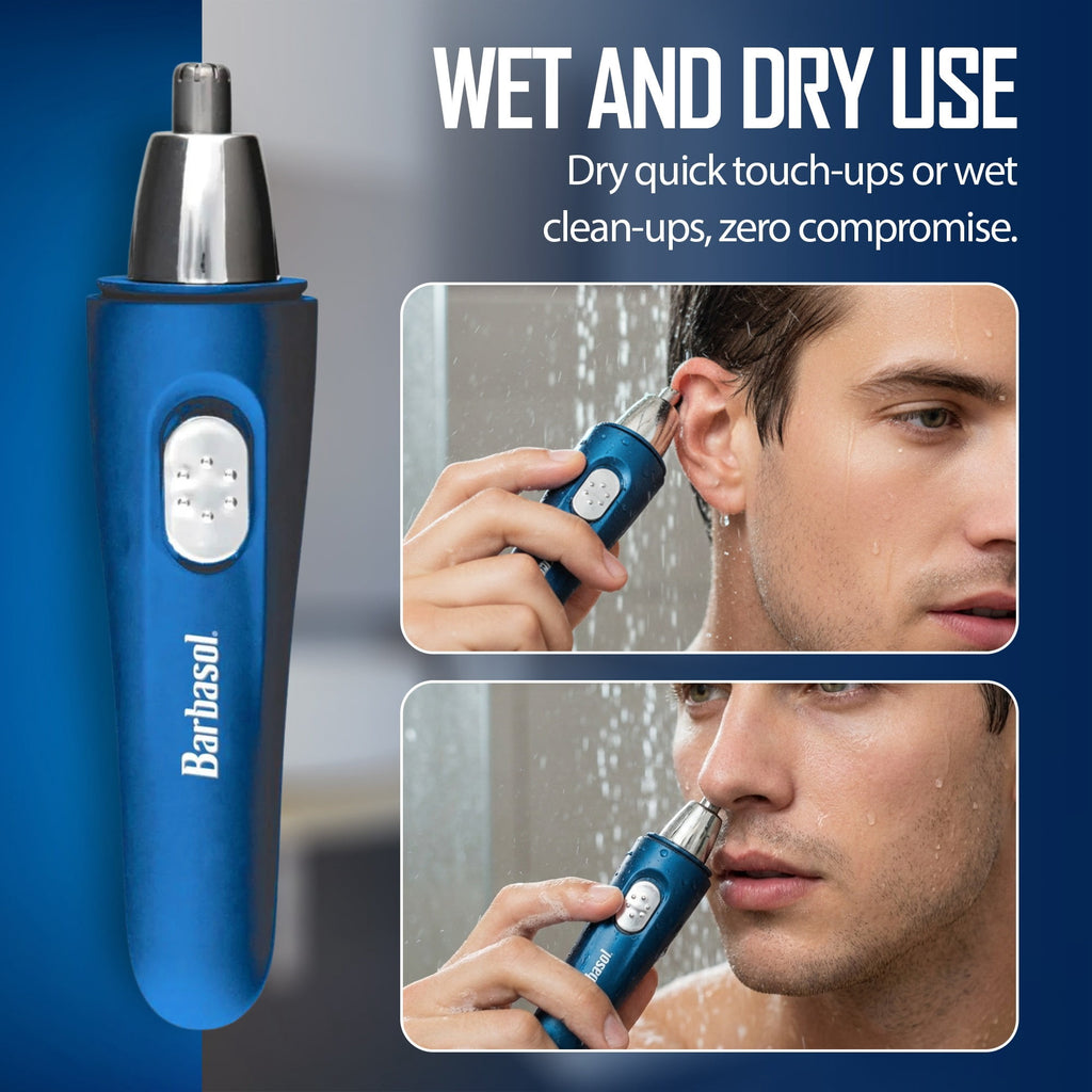 Nose Hair Trimmer for Men and Women, Electric Ear &amp; Nose Hair Trimmer with Built-In LED Light, Wet &amp; Dry Grooming, Grip