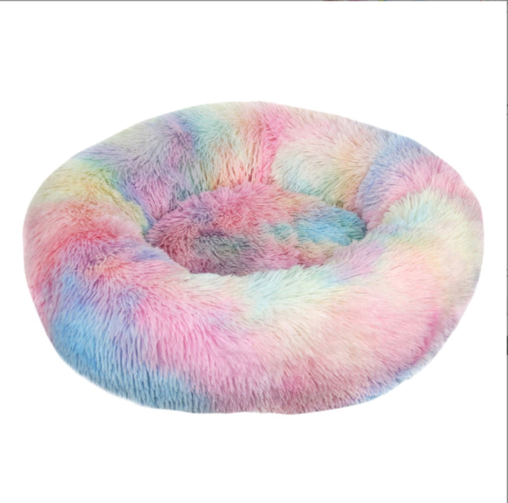 Round Plush Pet Bed for Dogs &amp; Cats, Dog Bed Sleeping Kennel Nest
