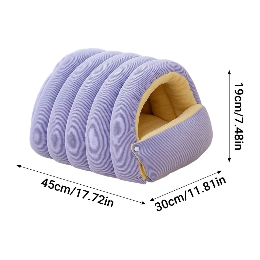 Winter Small Pet Bed - Washable Semi-Enclosed Cat/Dog Bed, Dual-Purpose (Open/Closed), Wear-Resistant Cloth, Fits Pets Under 5 lbs, Green, Compact 18.9x11.8x7.87in