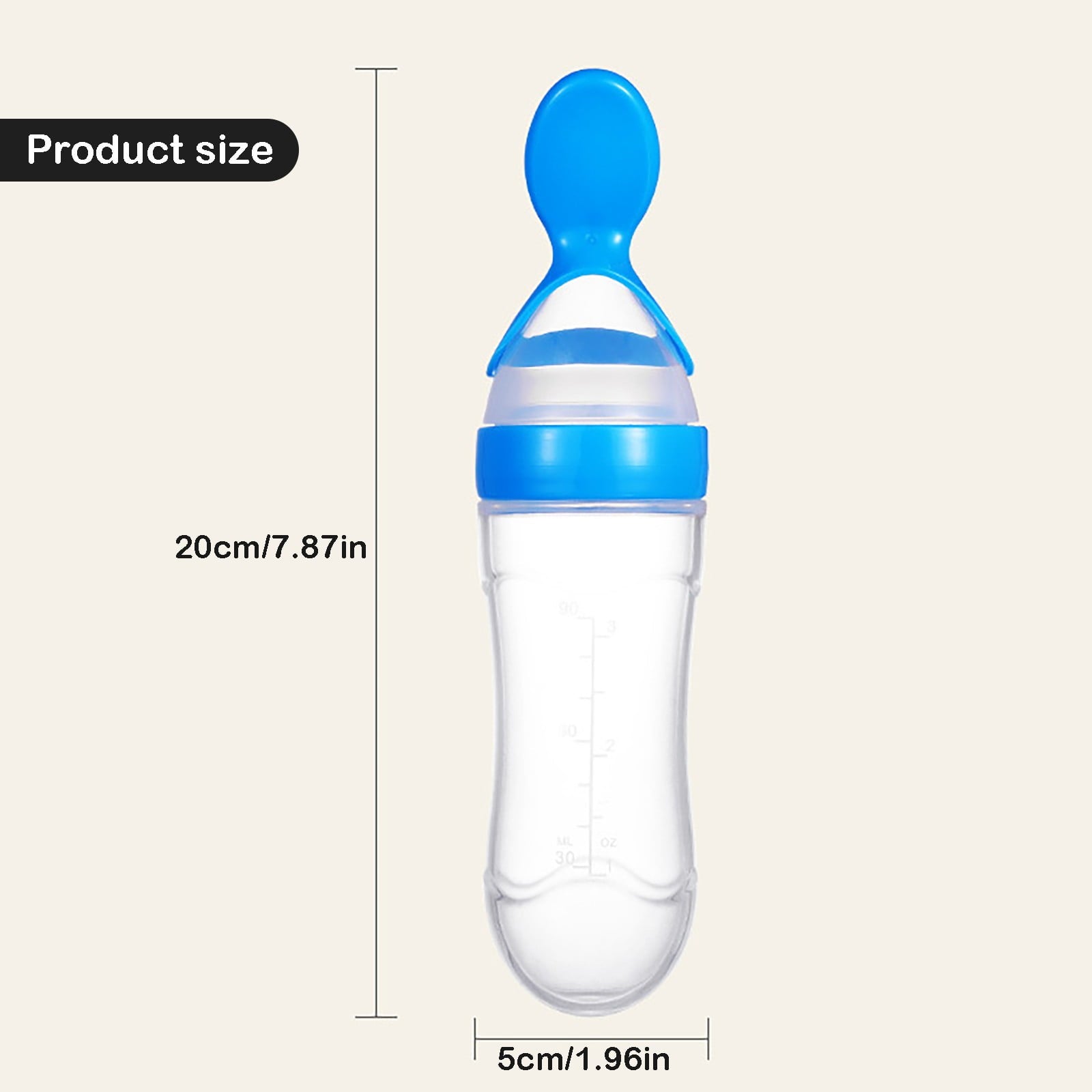 Pedty 1* Squeezed Feeding Spoon,1pc Silicone Baby Food Bottle Spoon Feeder For Baby Toddler Infant Cereal Food Supplement 120ml
