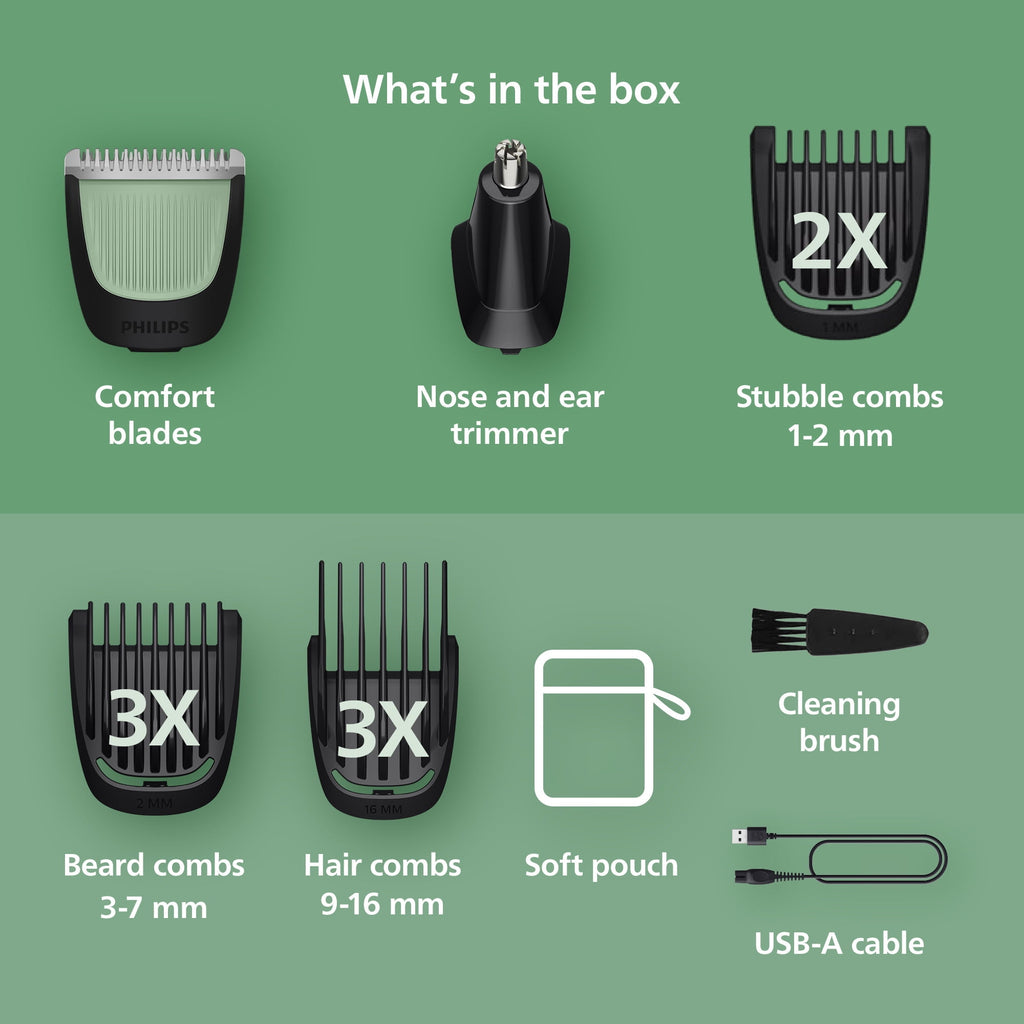 All-In-One 3000 Series 13 In 1 Trimmer, Beard Styler &amp; Men'S Hair Clipper, 9 Length Settings &amp; Self-Sharpening Skin-Friendly Blades, MG3919/50