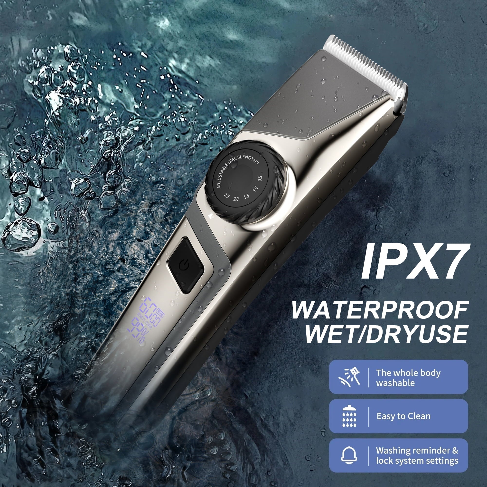 Beard Trimmer for Men, Hair Clippers for Men 3 in 1 Grooming Shaving Kit for Face, Mustache, Body, Ear, Nose, Cordless Barber Clippers for Hair Cutting