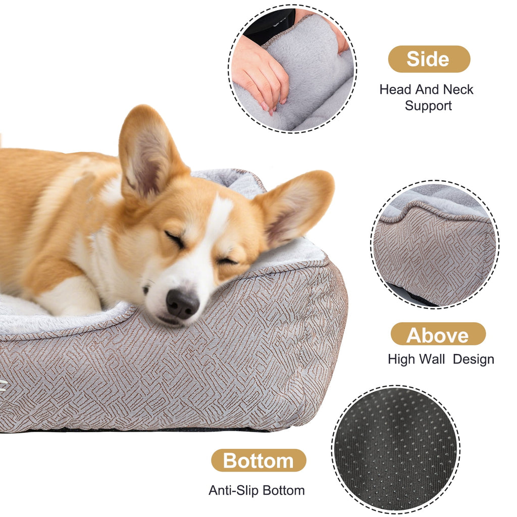 Dog Bed Washable Pet Bed, Anti Anxiety Cat Bed &amp; Sofa, Cute Plush Dog Mat for Small Dog