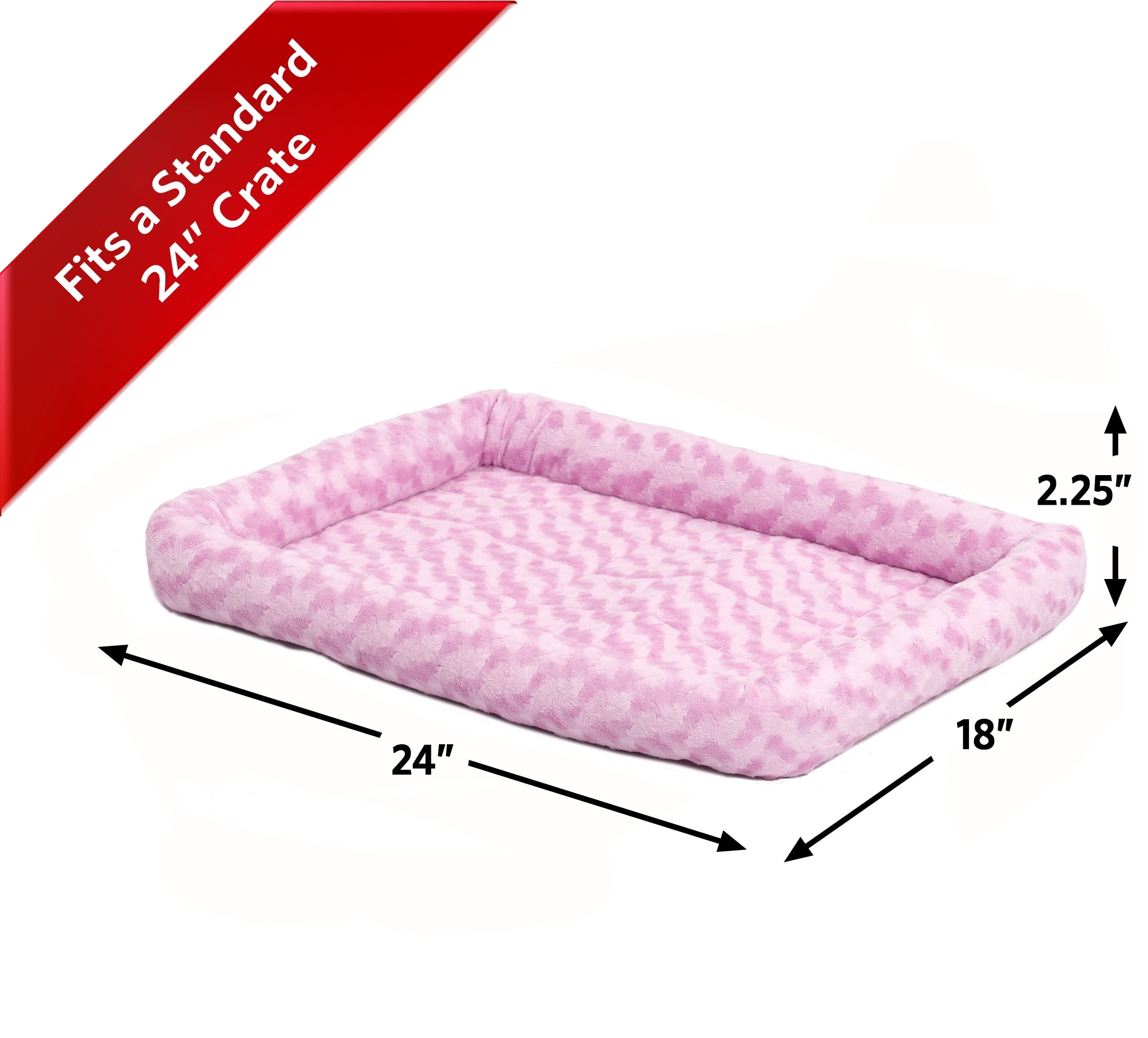 QuietTime Pet Bed &amp; Dog Crate Mat, Pink, 24"