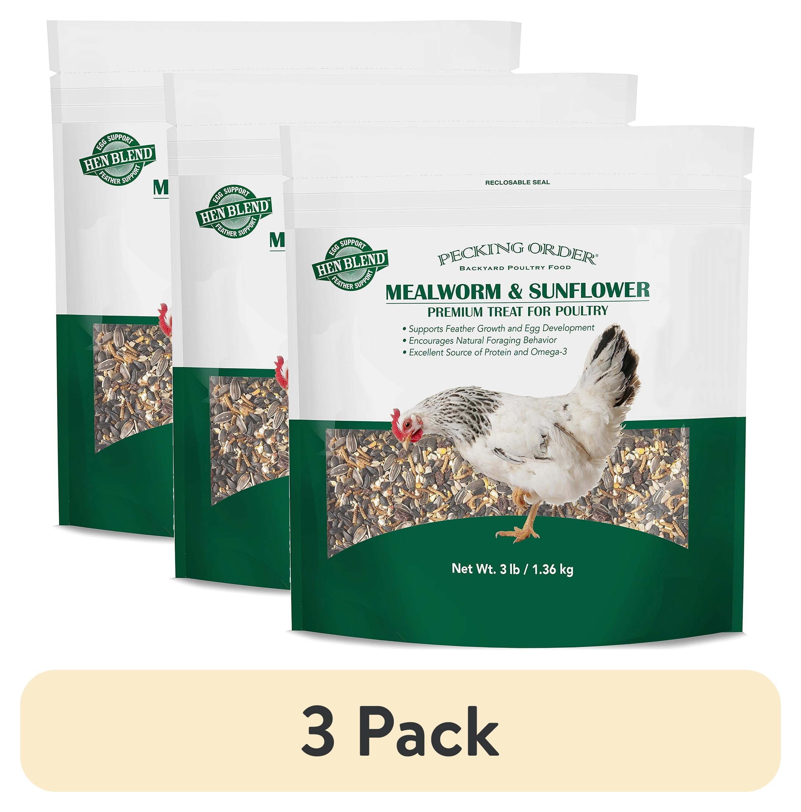 Red River Commodities Pecking Order Mealworm &amp; Sunflower Chicken Treat; 3 lb. Bag