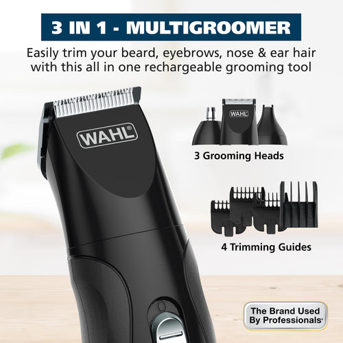 All in One Rechargeable Beard, Mustache, Detail Trimmer for Men, Black, 05644