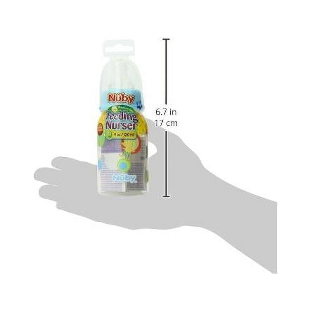 Baby Feeding - - 4oz Clear Printed Round Bottles (1 Only) Vary Color 1161