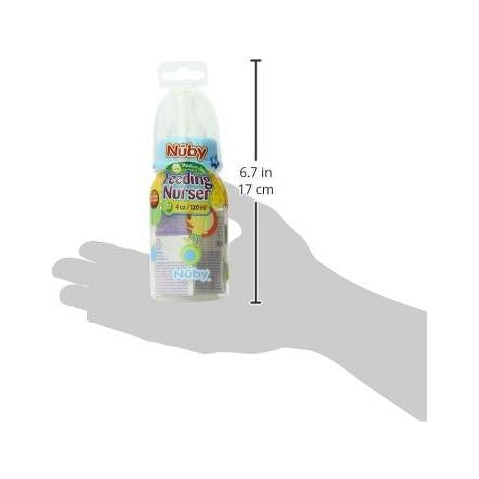 Baby Feeding - - 4oz Clear Printed Round Bottles (1 Only) Vary Color 1161