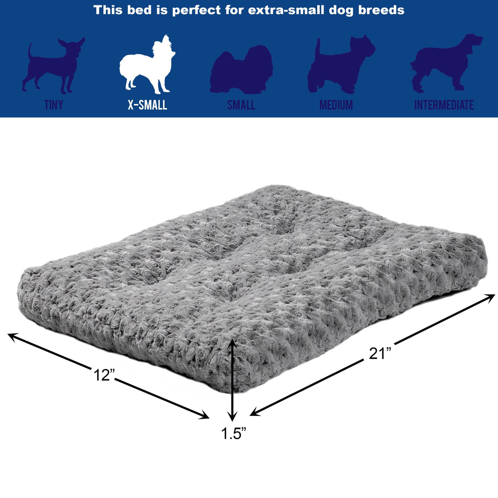 Homes for Pets Quiet Time Dog Bed &amp; Crate Mat, Deluxe Ombre Swirl, 22", Gray