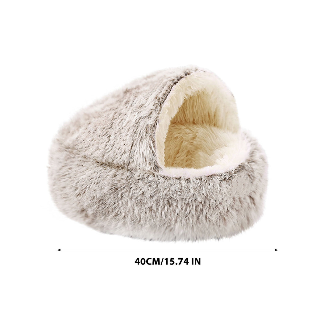 Washable Cat Bed &amp; Dog Bed, Semi-closed Bed for Small Medium Large Pets, Plush Cotton No Deformation Pet Bed on Clearance, Multipleon (11"x 11"x 10", Gray)