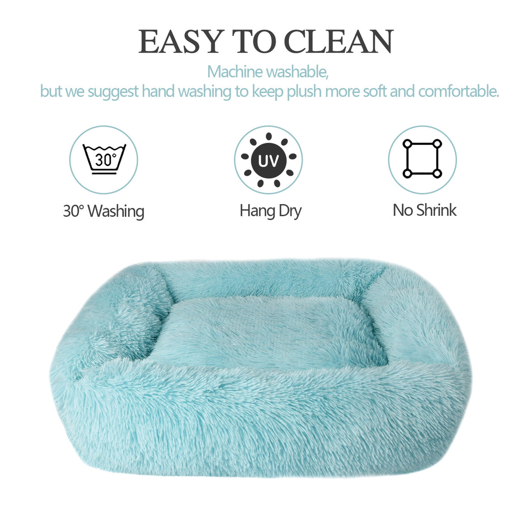 Rectangle Plush Pet Bed Bed for Dogs Cats Kennel Cuddler Crate Cushion Mat Washable