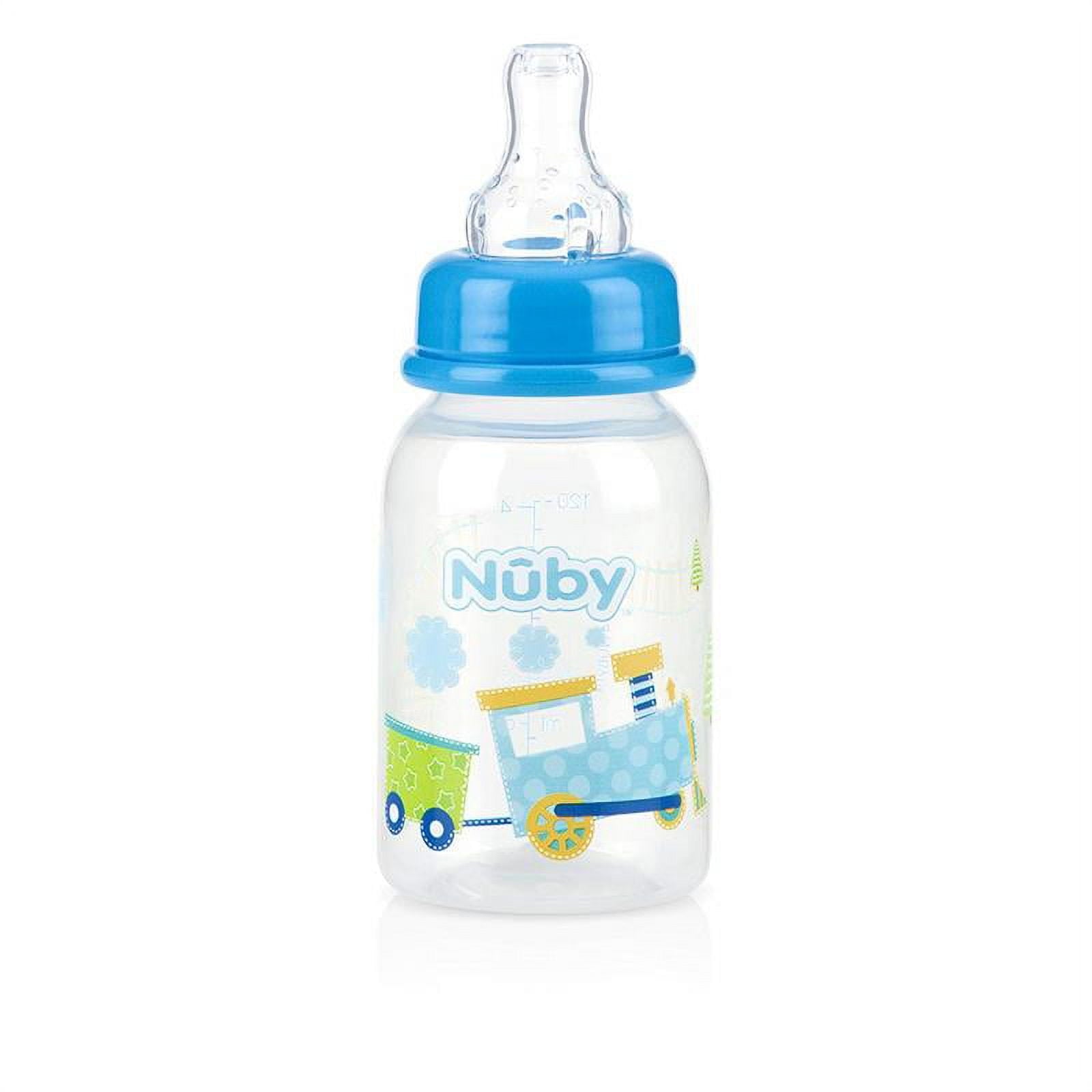 Baby Feeding - - 4oz Clear Printed Round Bottles (1 Only) Vary Color 1161