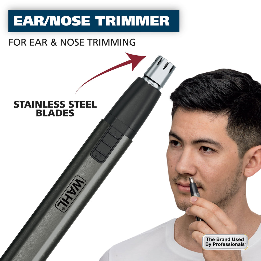 Micro Groomsman AAA 2-in-1 Detail Trimmer for Men, Satin Nickel-Black, #5640-600