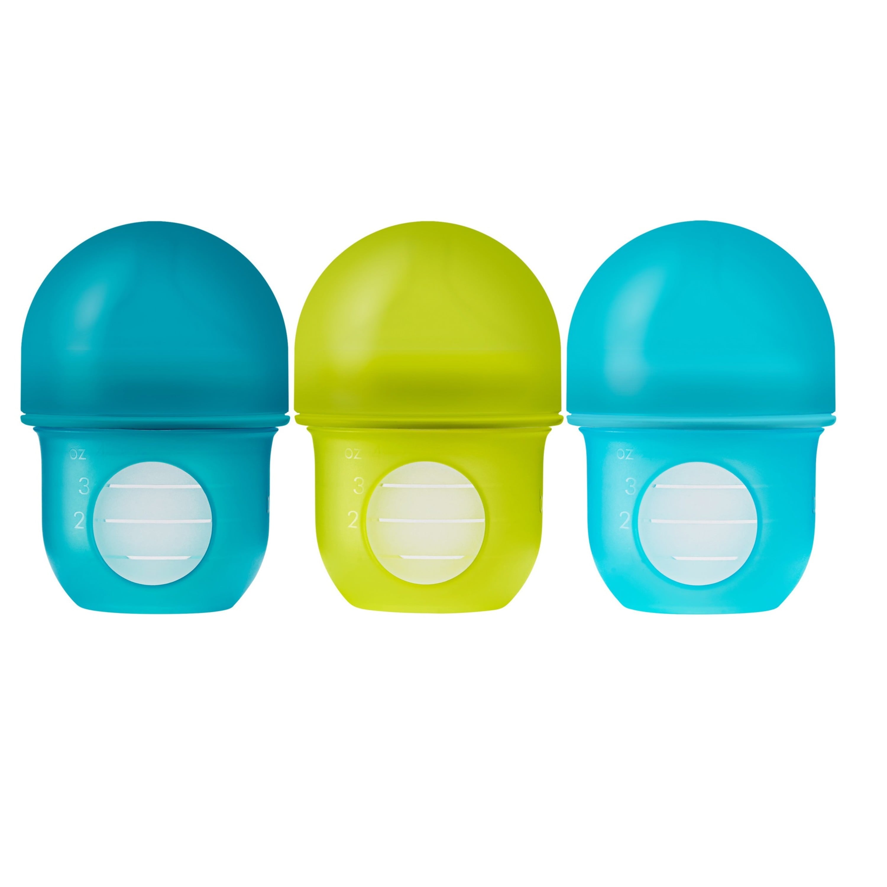 Nursh Silicone Pouch Baby Bottle, Air-Free Feeding, Pink Multi Pack 4 Oz 3 Pk