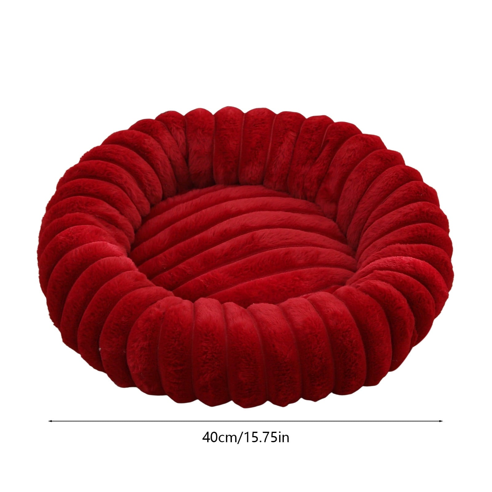 High Pile Plush Round Pet Bed Kennel Mat Extra Dog Cat Bed with Raised Edge for Small Medium Pets
