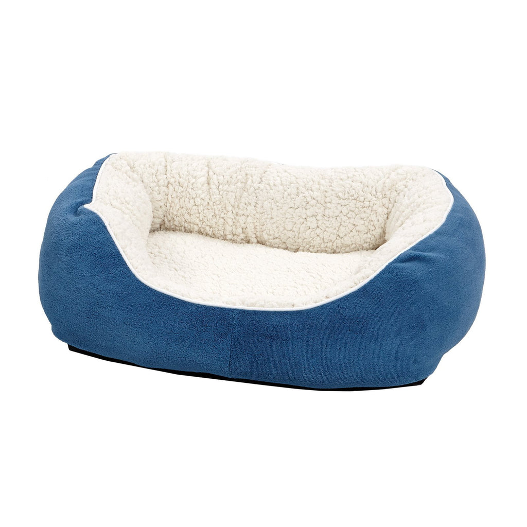 Overstuffed Micro-Terry Cuddle Pet Bed for Small Dogs &amp; Cats, Blue