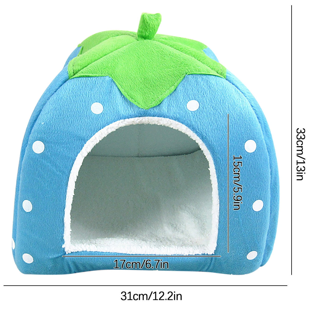 Cat Beds for Indoor Cats - Small Dog Bed with Anti-Slip Bottom, Cat/Small Dog Strawberry Cave, Super Pet Tent Bed