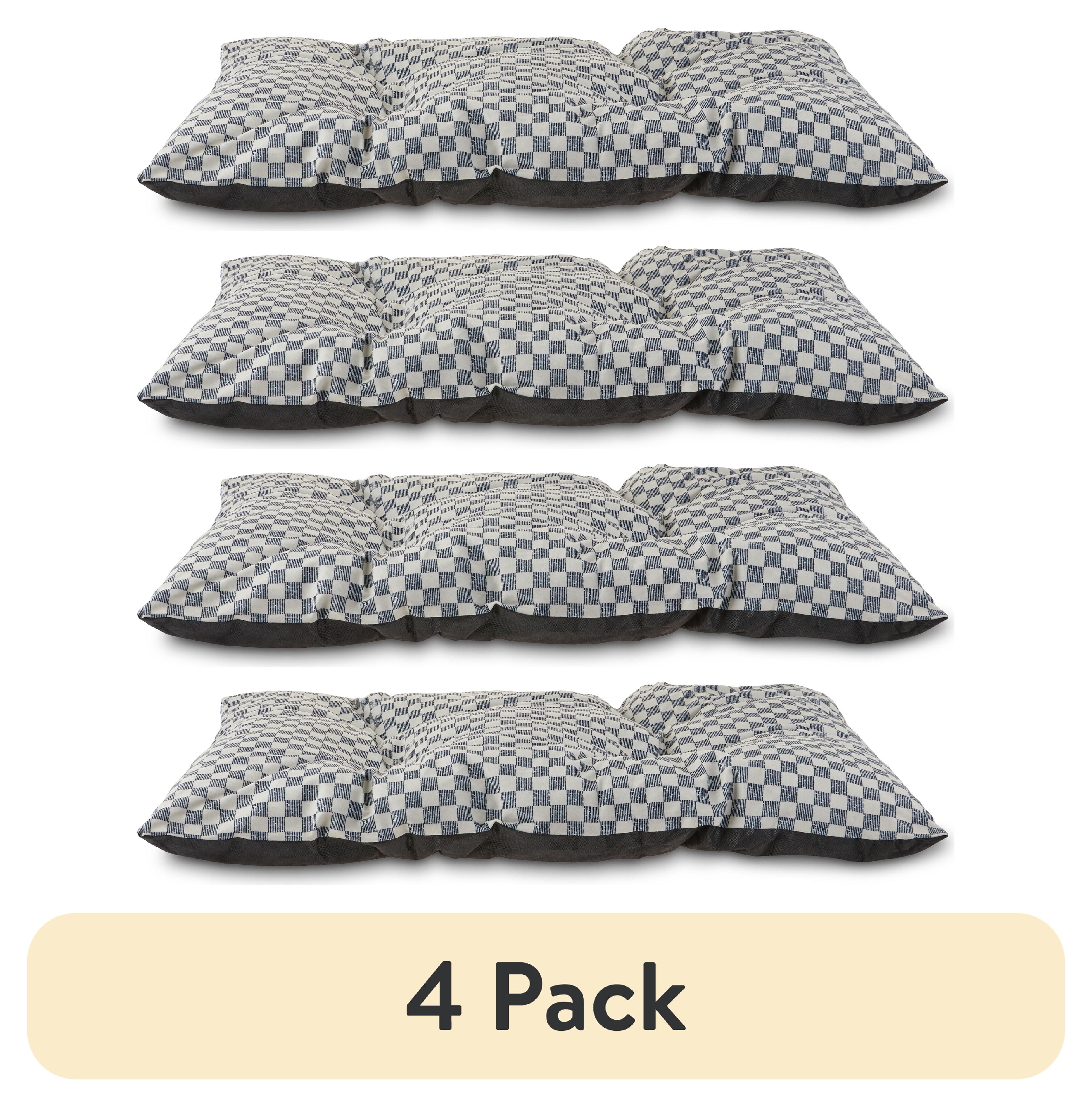 Bed for Dogs, Tufted Pillow, , Black and White Checkered, 35" x 27"