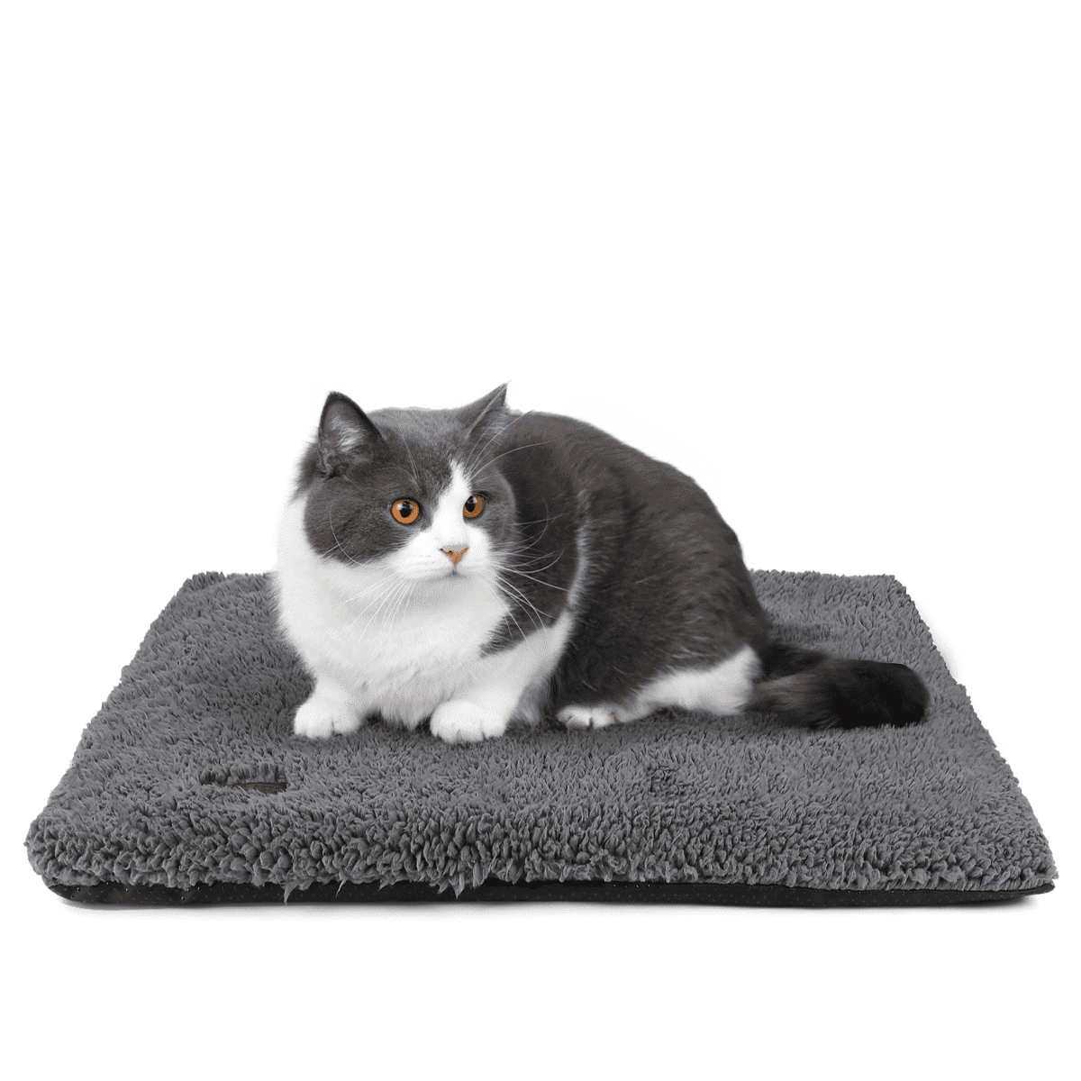 Self Warming Cat Bed for Indoor Cats Self Heating Pet Pad with Removable Washable Cover Non Slip Dog Bed for Small Dogs, Gray, 24*18