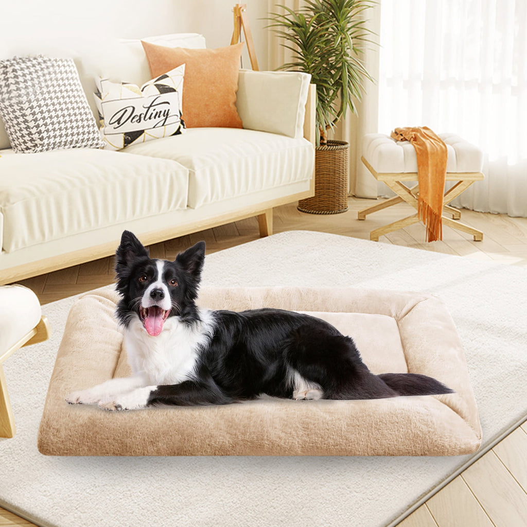Plush Washable Dog Bed Ultra Dog Crate Mat Kennel Pad Anti-Slip Pet Sleeping Bed for Small Medium Large Dogs,Gray 36" x 23"