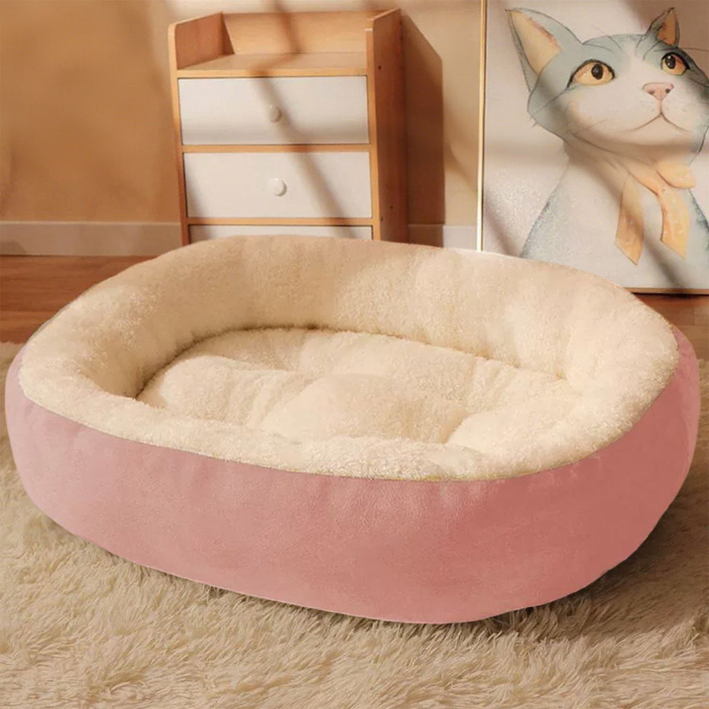 Oval Pet Bed Bed Fleece Warmth Pet Pad for Cat &amp; Small Dog