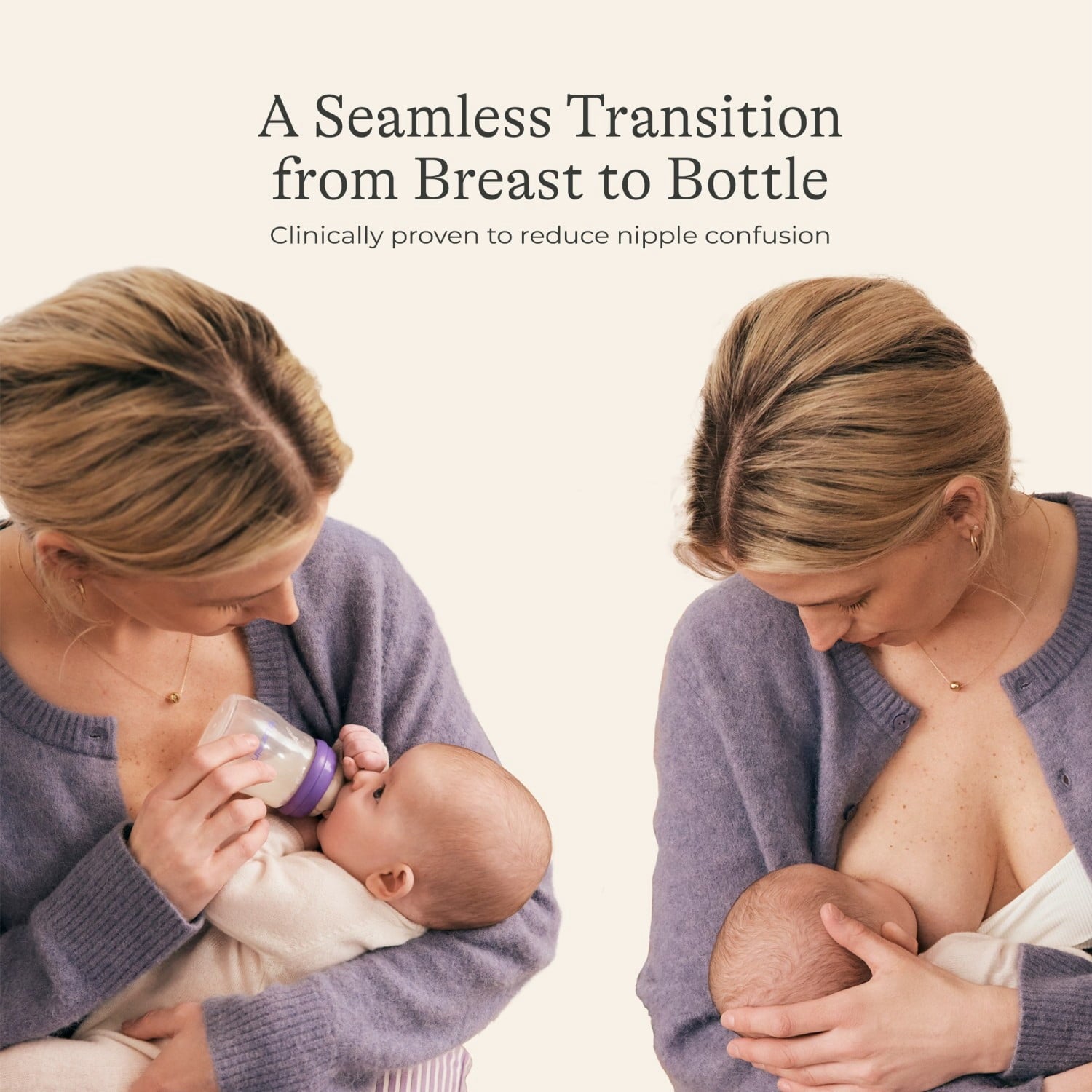 Baby Bottle for Breastfeeding Baby, Baby Formula Feeding, 8oz, 3pk, Medium Flow Nipples, Size M
