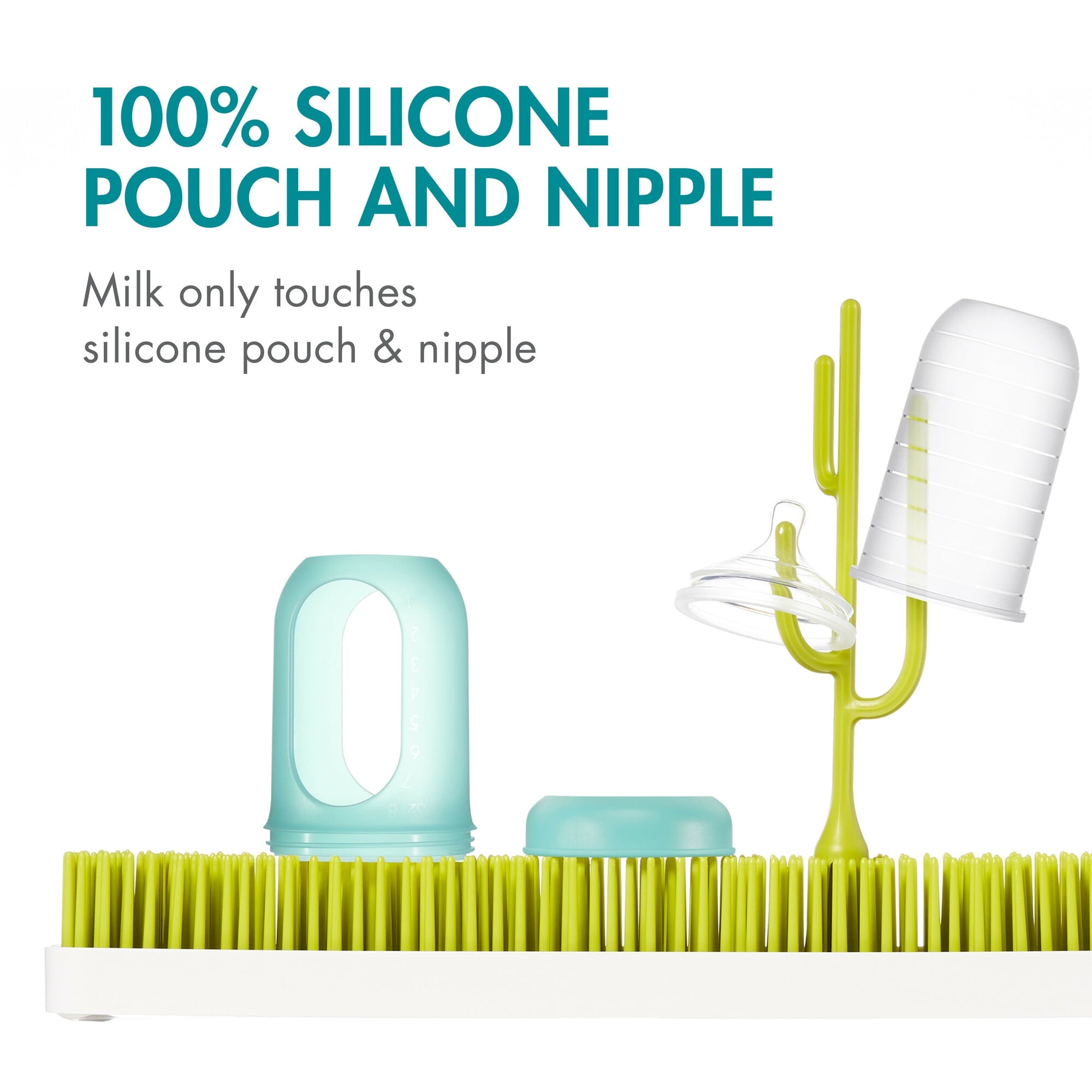NURSH Silicone Pouch Baby Bottles – Stage 2 Medium Flow – 8oz – Marble (3pk)