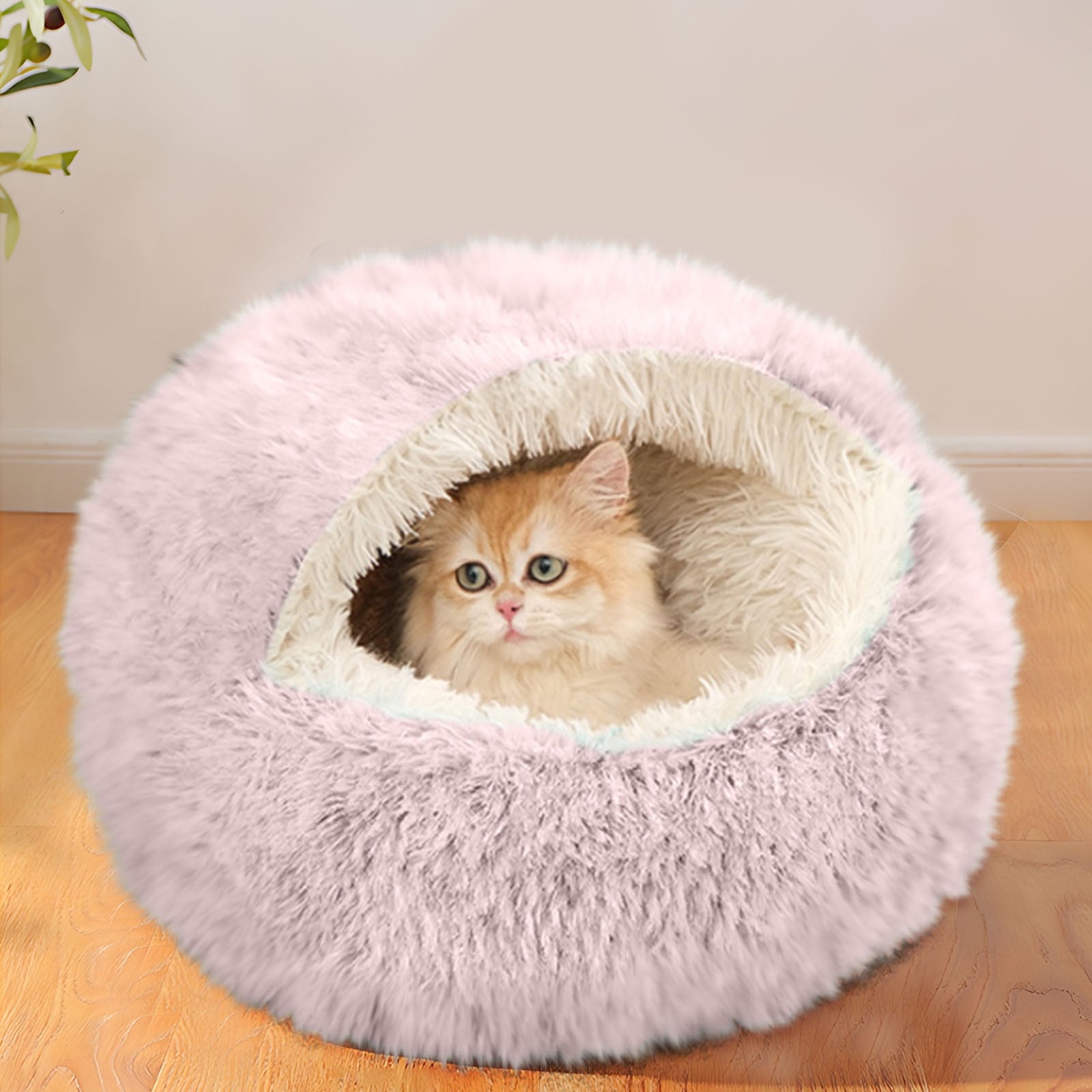 Washable Cat Bed &amp; Dog Bed, Semi-closed Bed for Small Medium Large Pets, Plush Cotton No Deformation Pet Bed on Clearance, Multipleon (11"x 11"x 10", Gray)