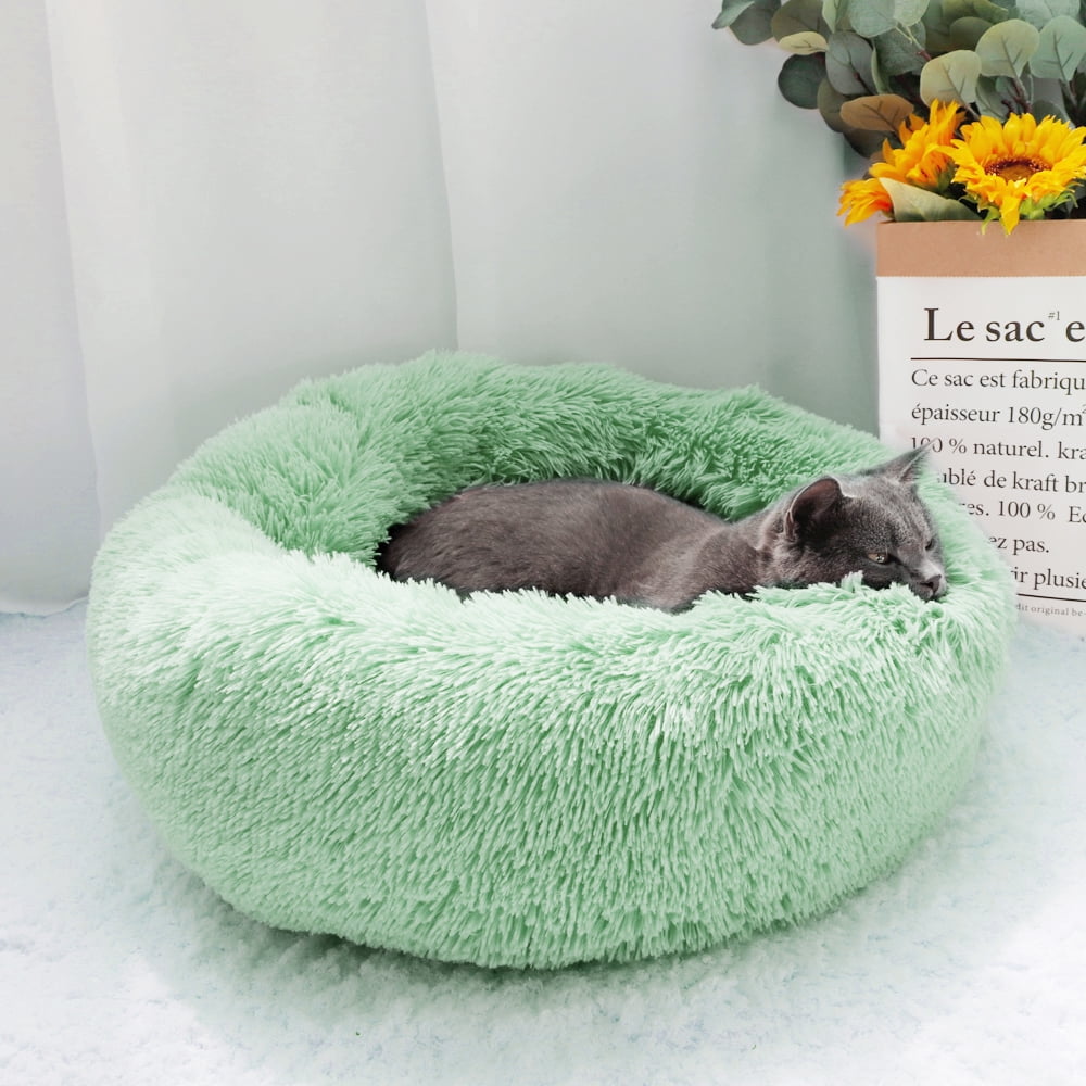 Round Plush Pet Bed for Dogs &amp; Cats, Dog Bed Sleeping Kennel Nest