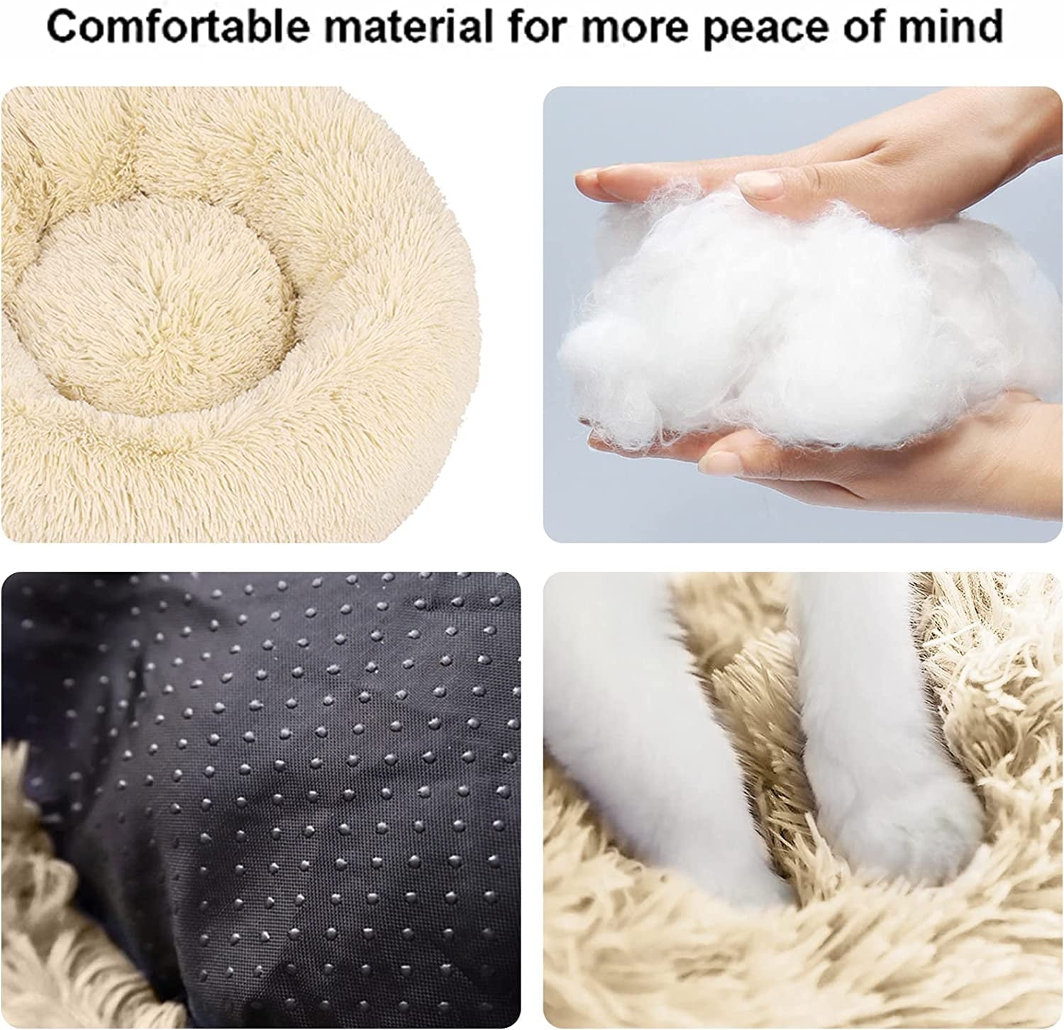 Dog Bed &amp; Cat Bed, Puppy Bed Warming Round Pet Bed, Donut Bed