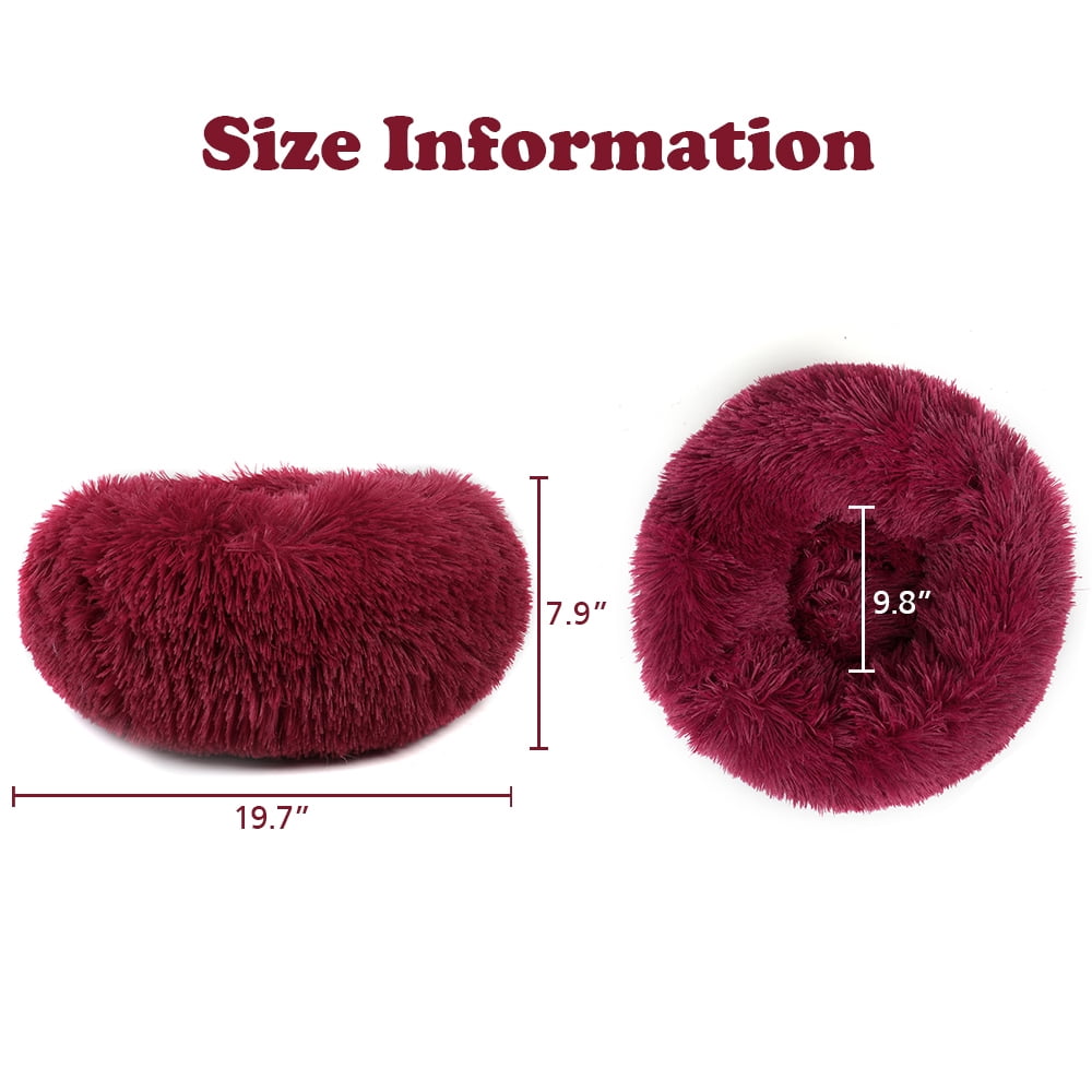 Round Plush Pet Bed for Dogs &amp; Cats, Dog Bed Sleeping Kennel Nest