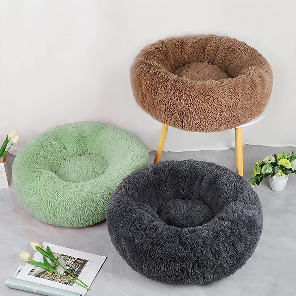 Dog Bed &amp; Cat Bed, Puppy Bed Warming Round Pet Bed, Donut Bed