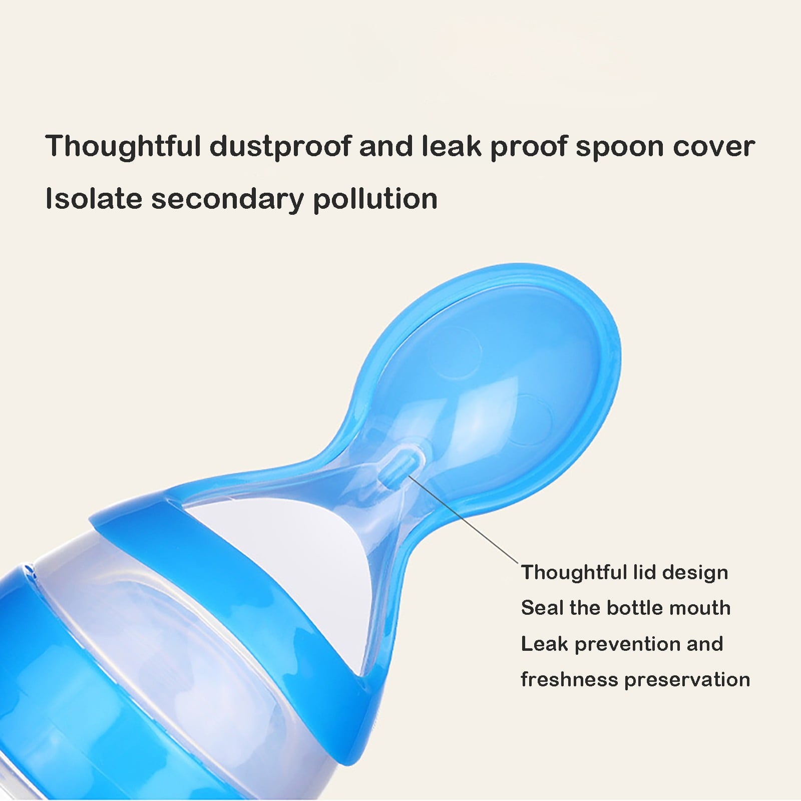 Pedty 1* Squeezed Feeding Spoon,1pc Silicone Baby Food Bottle Spoon Feeder For Baby Toddler Infant Cereal Food Supplement 120ml