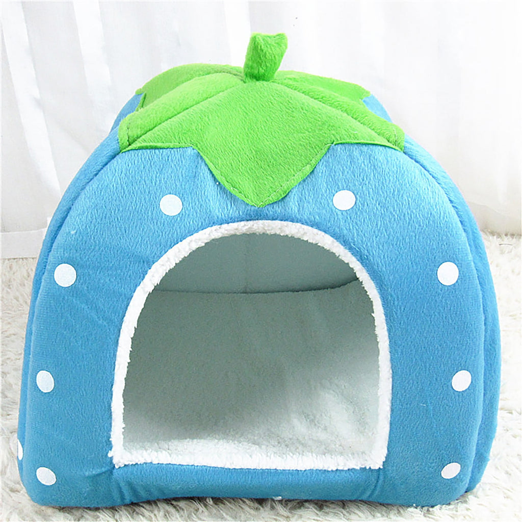 Cat Beds for Indoor Cats - Small Dog Bed with Anti-Slip Bottom, Cat/Small Dog Strawberry Cave, Super Pet Tent Bed