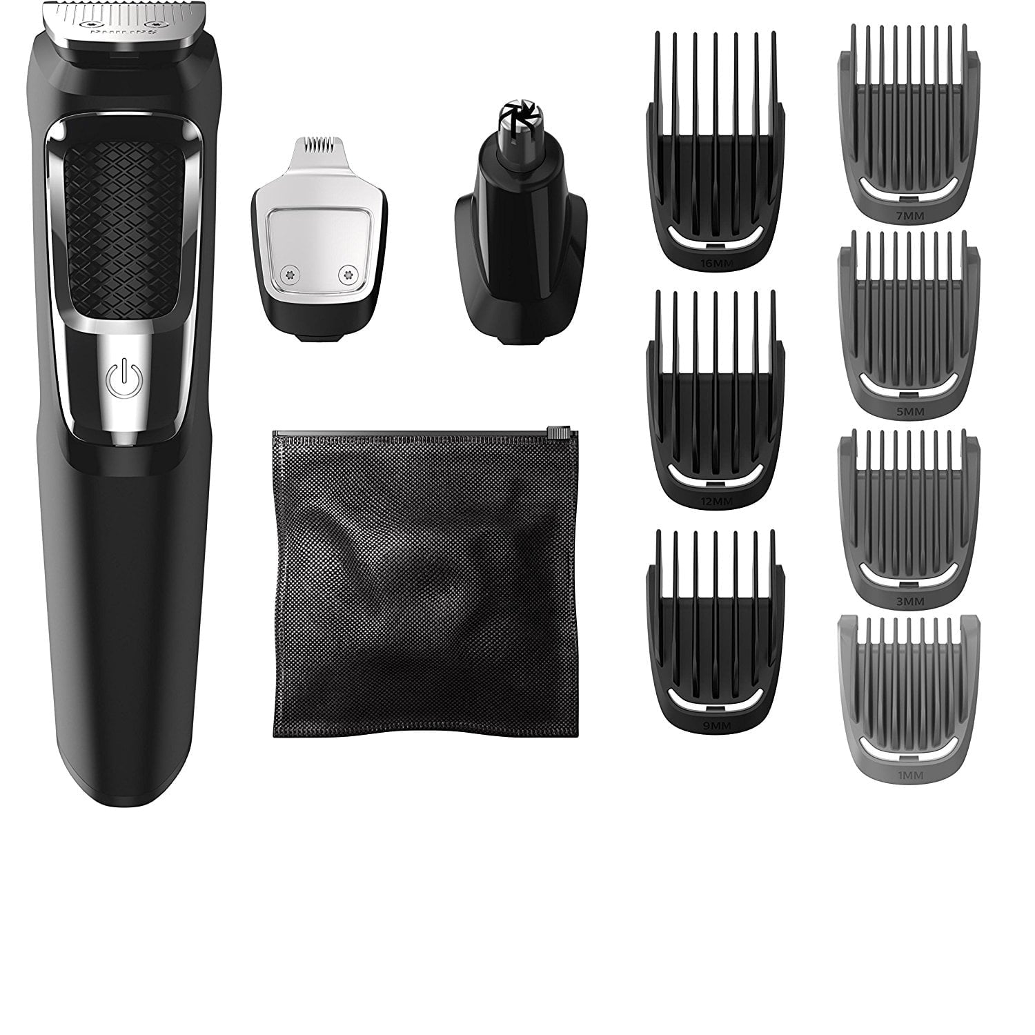 Multi Groomer 13 Pieces Men's Grooming Kit for Beard, Face, Nose, and Ear Hair Trimmer and Hair Clipper - No Blade Oil Needed, MG3750/60