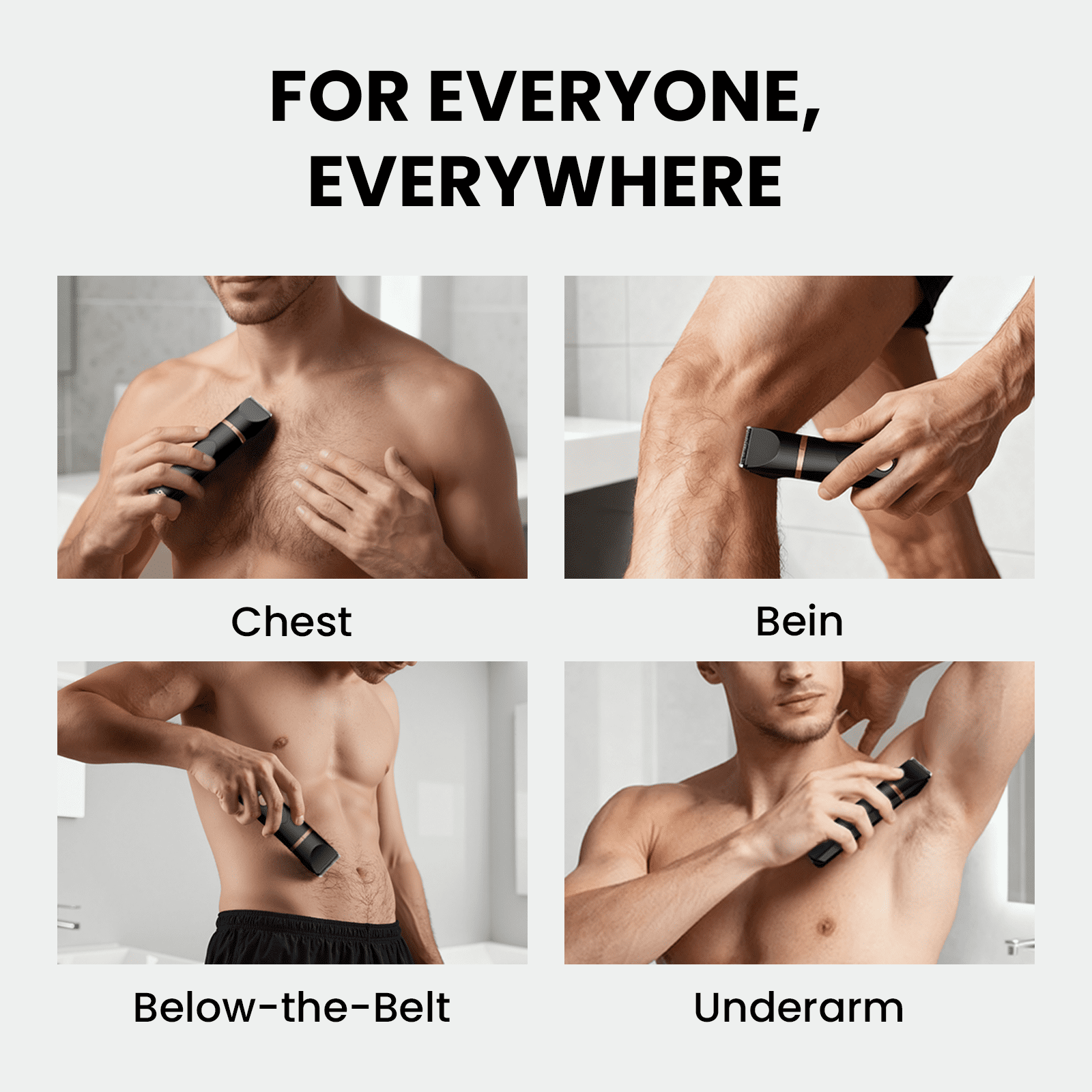 OLOV Electric Body Hair Trimmer Kit - Groin, Bikini &amp; Underarm Grooming, Wet/Dry Shaver, USB Rechargeable, Razor for Men &amp; Women, Black