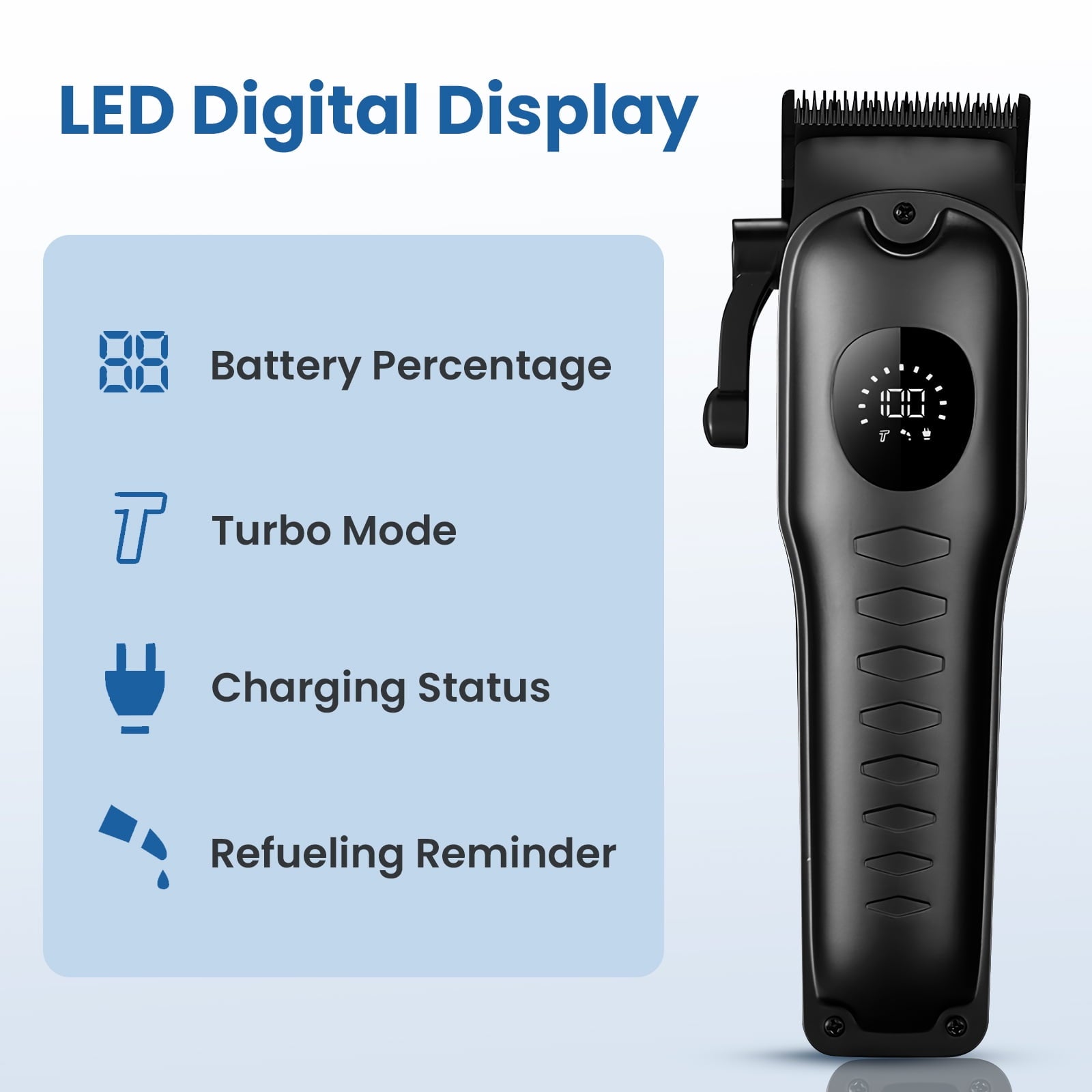 Hair Clippers for Men: Cordless Hair Clipper Trimmer with LED Display - Mens Clippers and Grooming Set, Barber Clippers Set