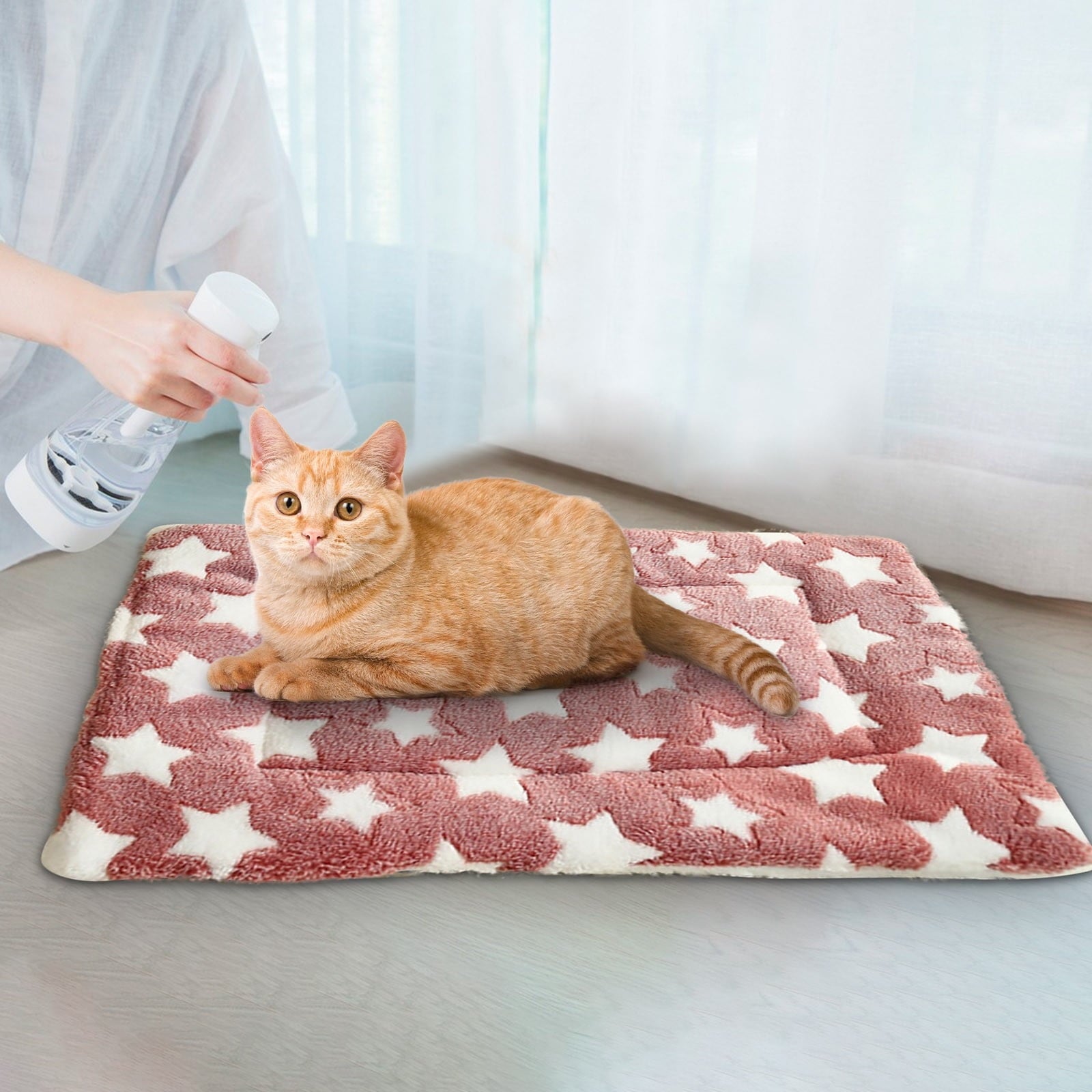 Cats Bed Cats Cushion Winter Thick Mattress Pet Sleeping Pad Indoor Cats Bed Comfy Pet Bed Suitable for Small Cats and Dogs 16.2x9.8in