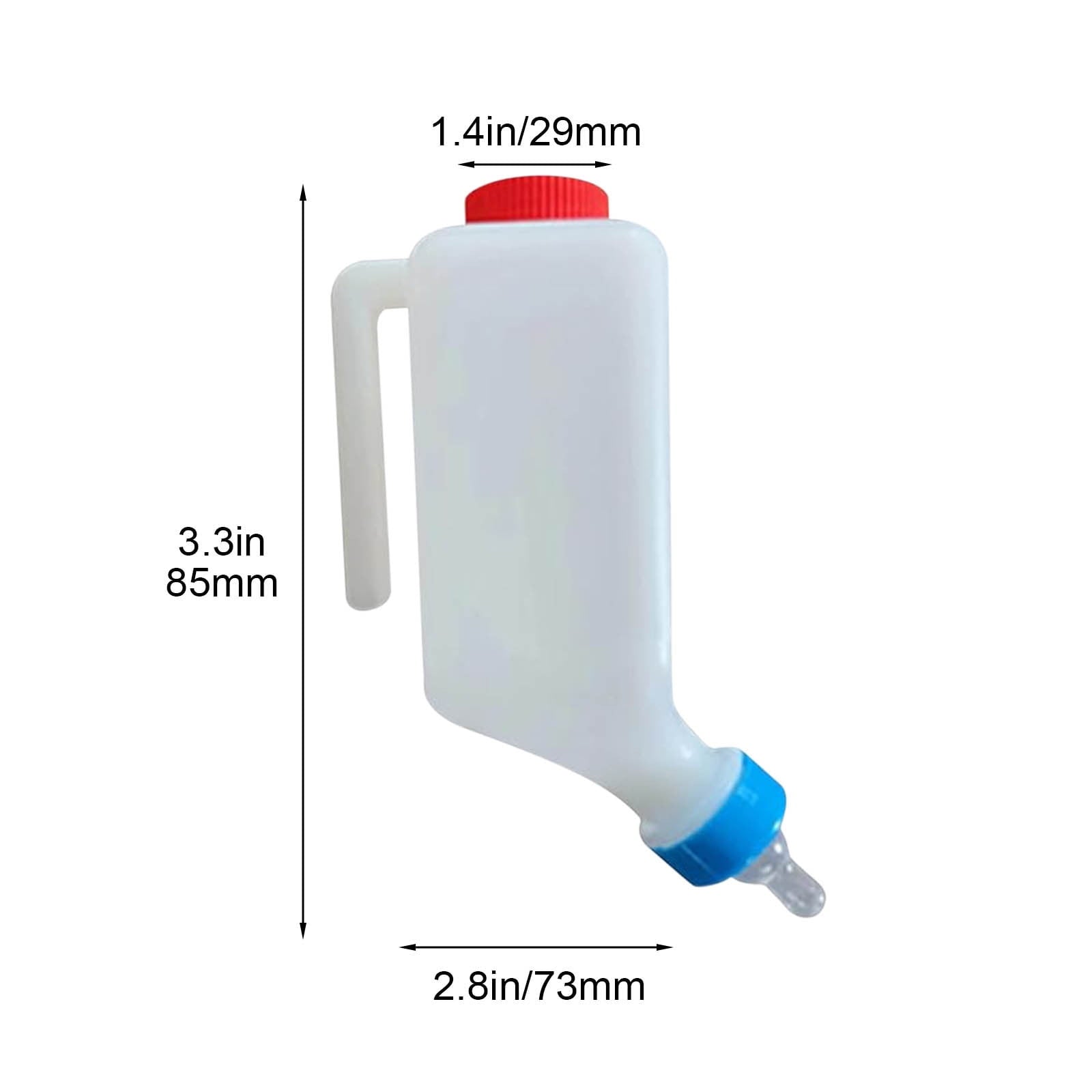 Sltwyw Lamb Baby Bottle with Scale Hanging, Goat Bottles for Feeding Baby Goats, Goat Milk Feeder Bottle, Little Goat Calf Sheep Nursing Bottle with Handle