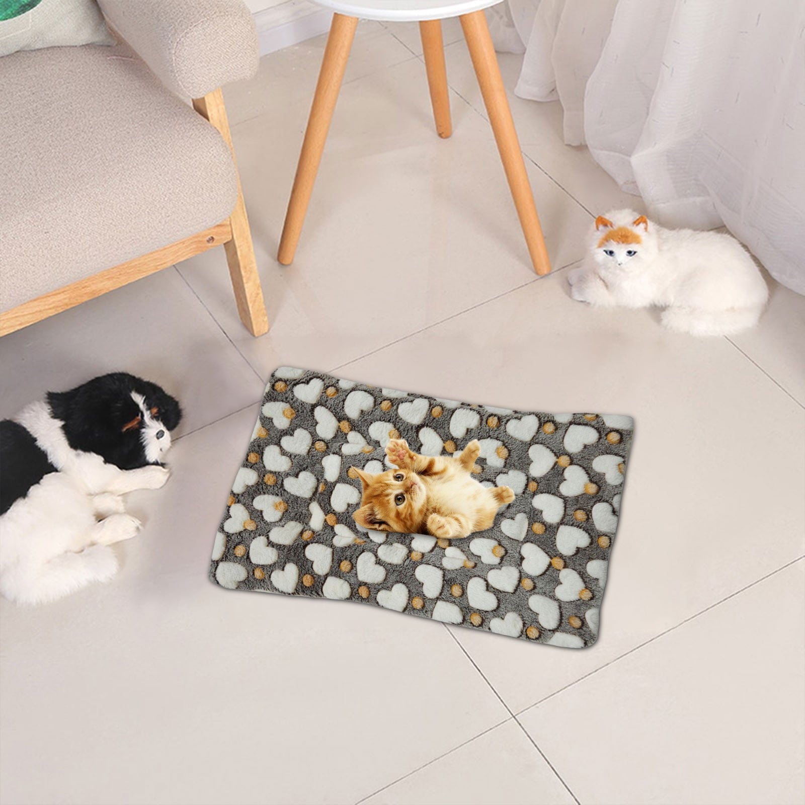 Cats Bed Cats Cushion Winter Thick Mattress Pet Sleeping Pad Indoor Cats Bed Comfy Pet Bed Suitable for Small Cats and Dogs 16.2x9.8in