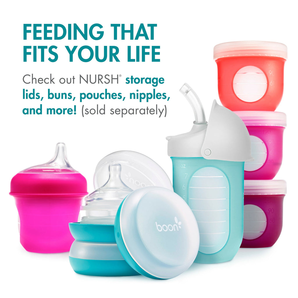 NURSH Silicone Pouch Baby Bottles – Stage 2 Medium Flow – 8oz – Marble (3pk)