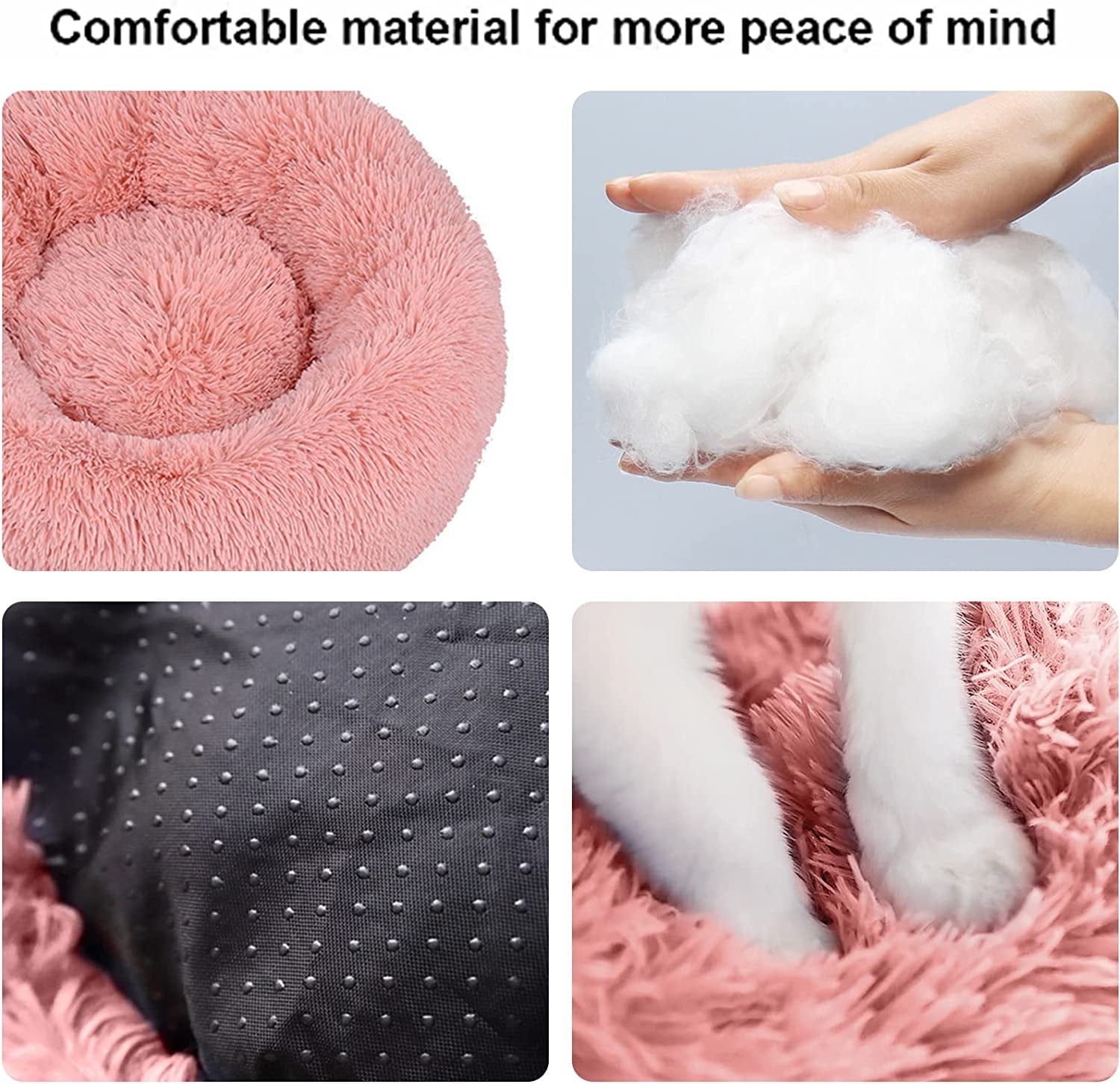 Dog Bed &amp; Cat Bed, Puppy Bed Warming Round Pet Bed, Donut Bed