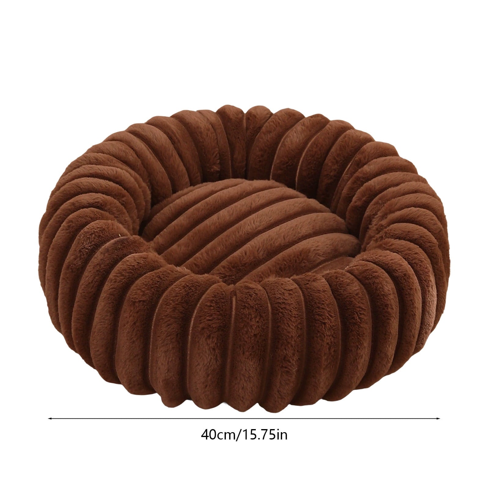 High Pile Plush Round Pet Bed Kennel Mat Extra Dog Cat Bed with Raised Edge for Small Medium Pets