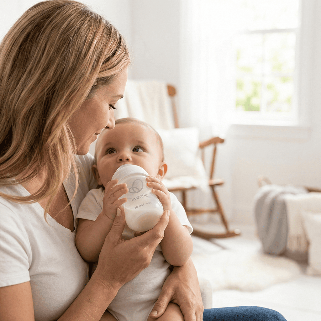 Balance+ Wide Neck Baby Bottles, Clear/White, 5oz, 2-Pack